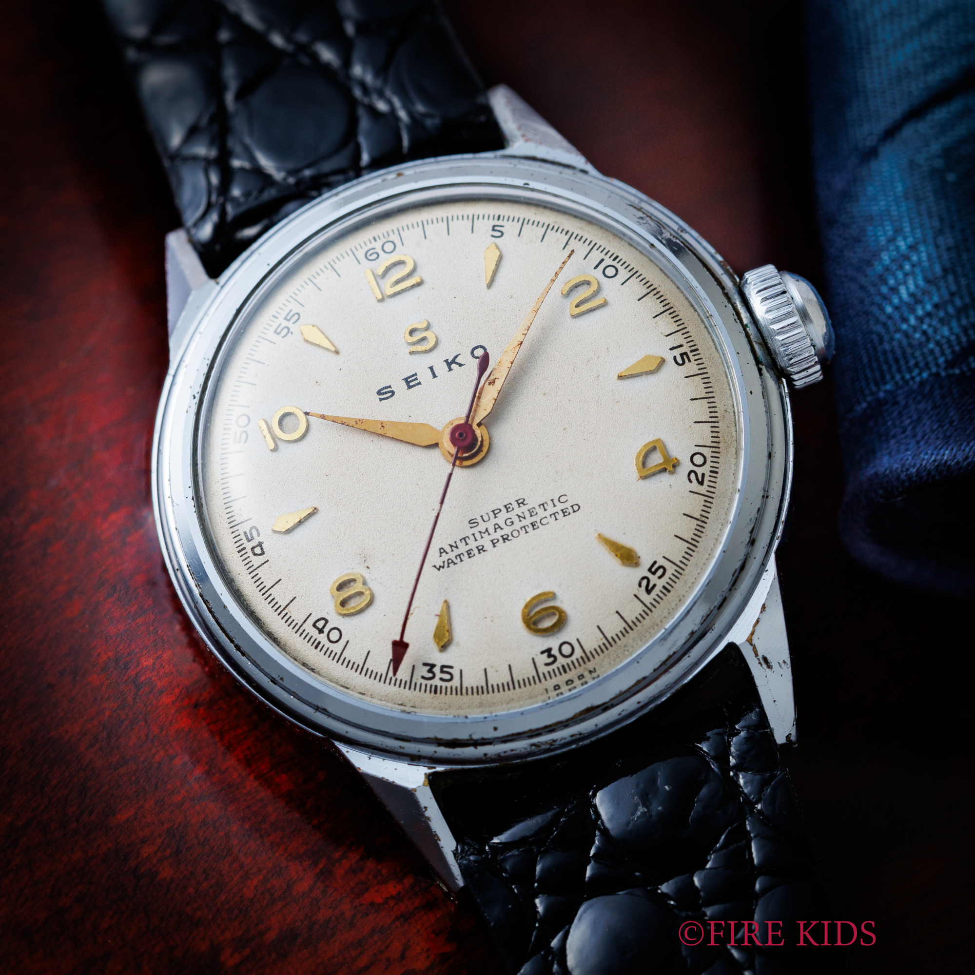 セイコー スーパー センターセコンド 1950年代製 手巻き 赤秒針 Ref.1727 飛びアラビア数字インデックス
