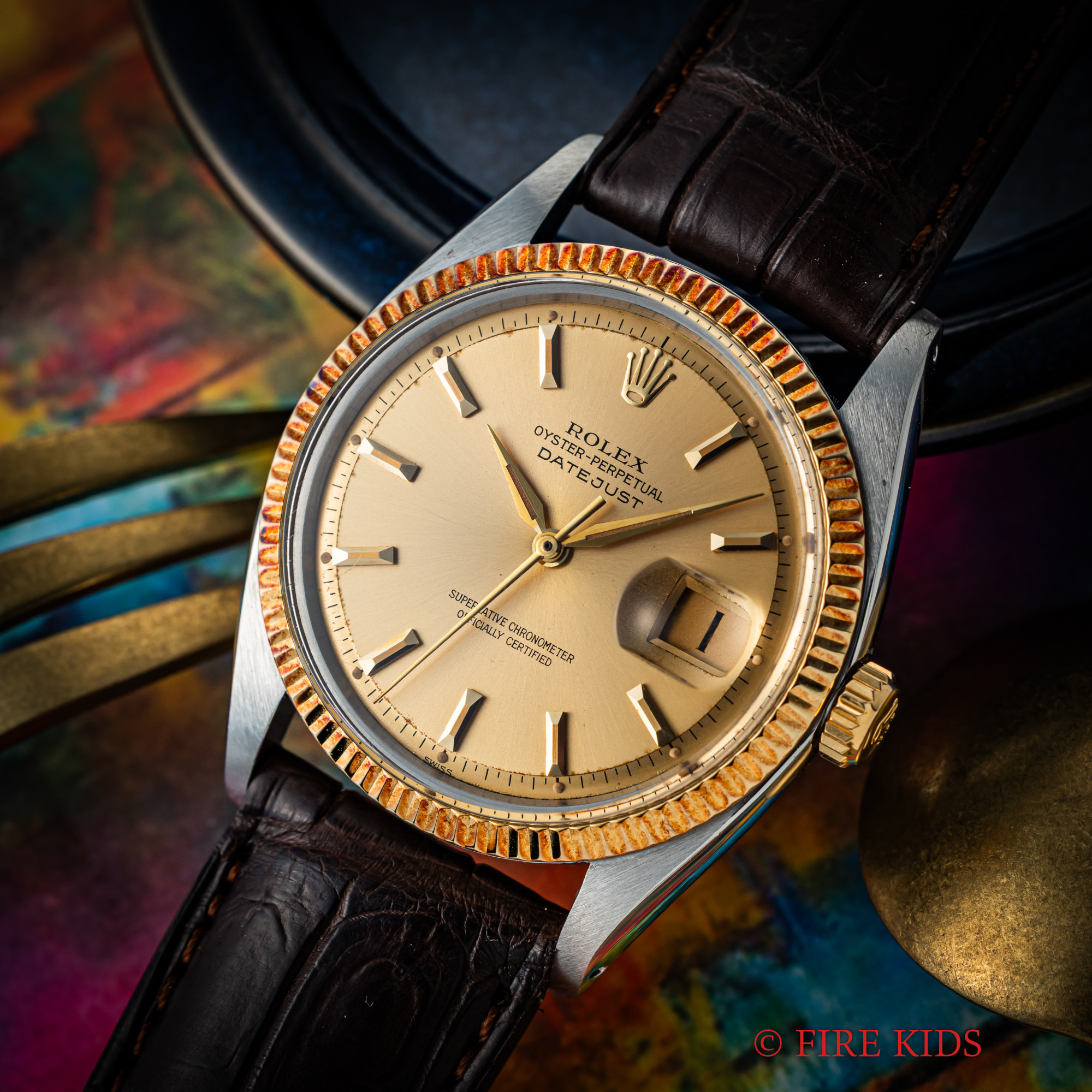 ロレックス デイトジャスト コンビ 1962年製 Ref.1601 アルファハンド シャンパンカラーダイヤル