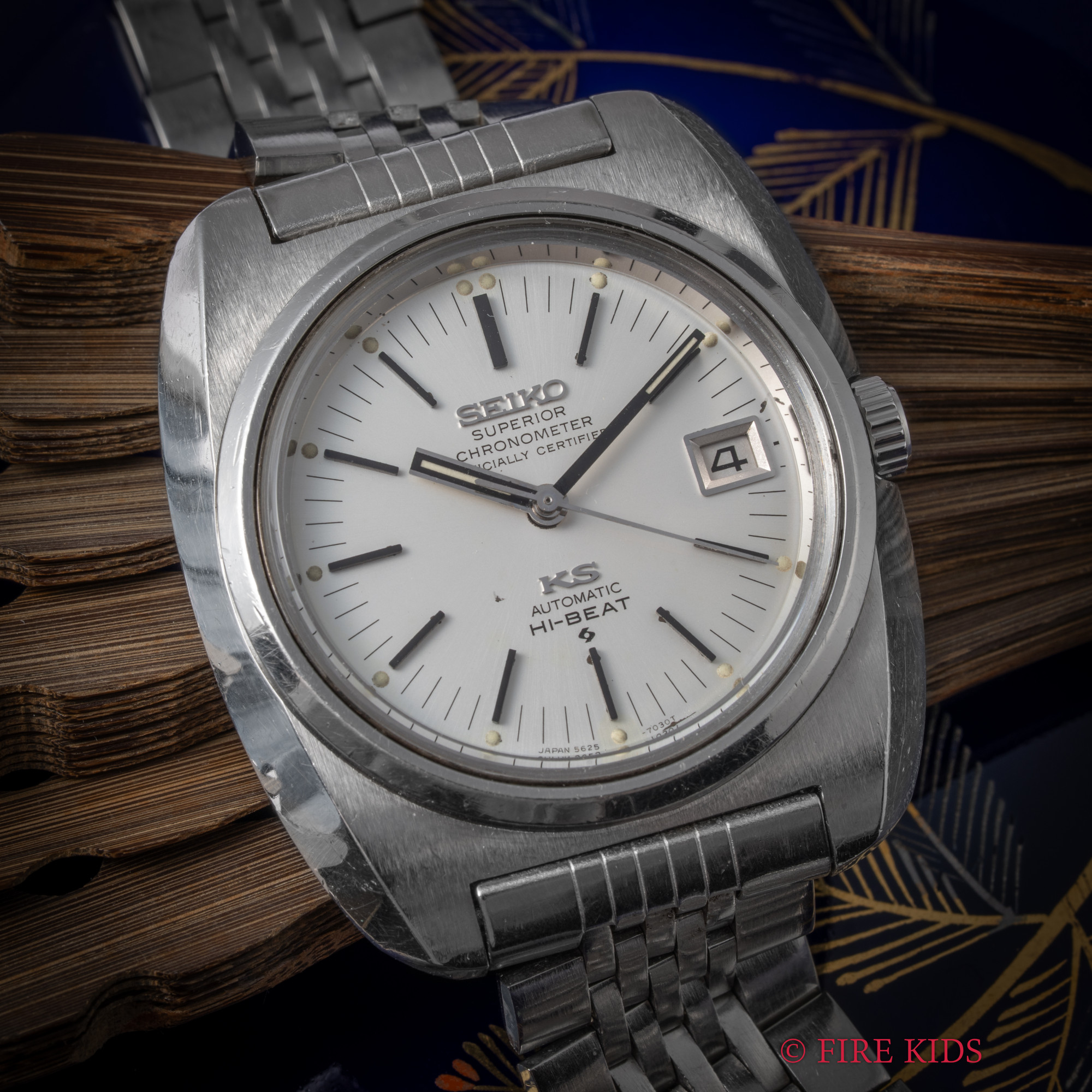 セイコー SEIKO キングセイコー 56KS 1969年製 スーペリアクロノメーター 8振動自動巻き クッションケース 純正ブレス付き Ref.5625-7030