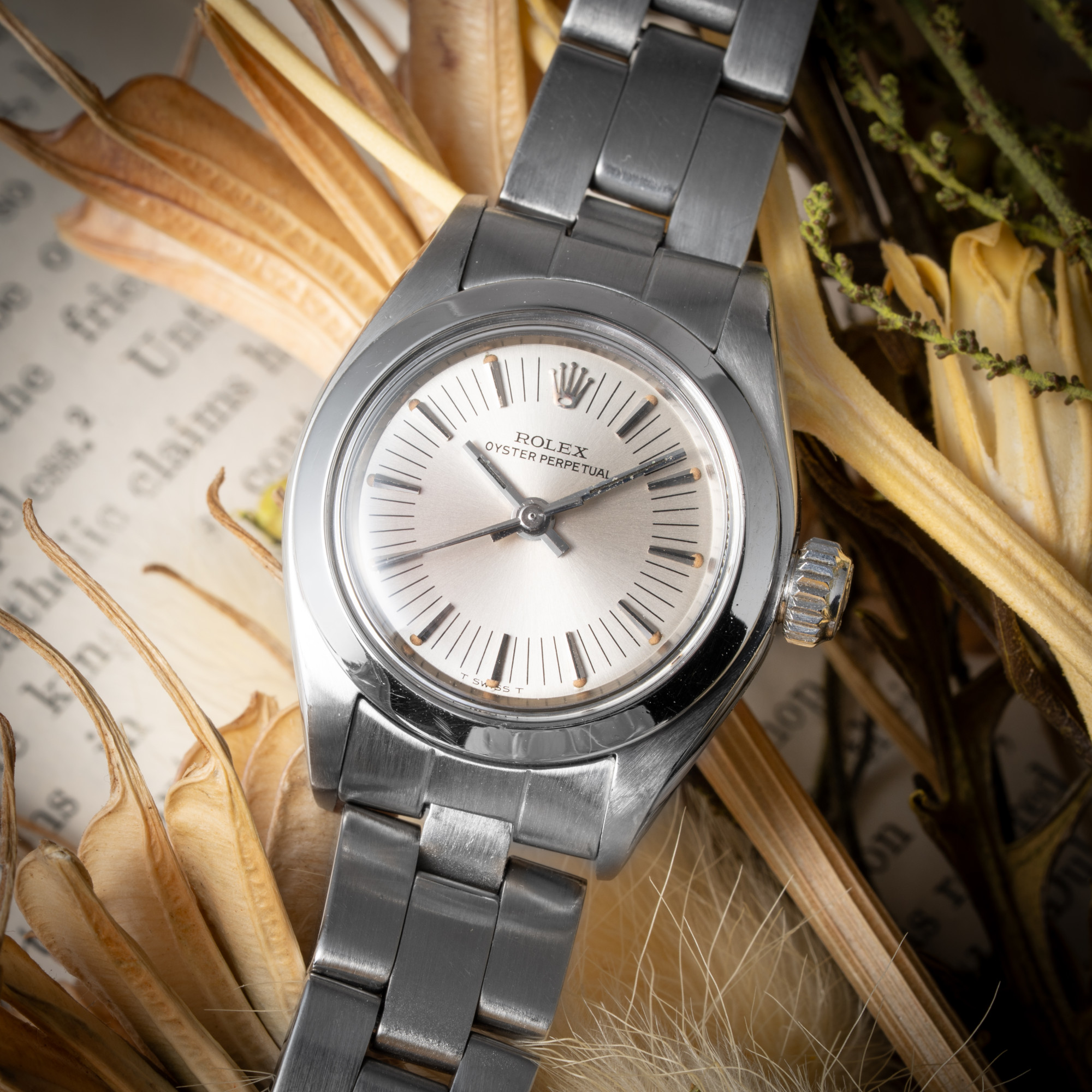 ロレックス ROLEX オイスターパーペチュアル 1977年製 Ref.6718 レディース ラジアル文字盤 自動巻き
