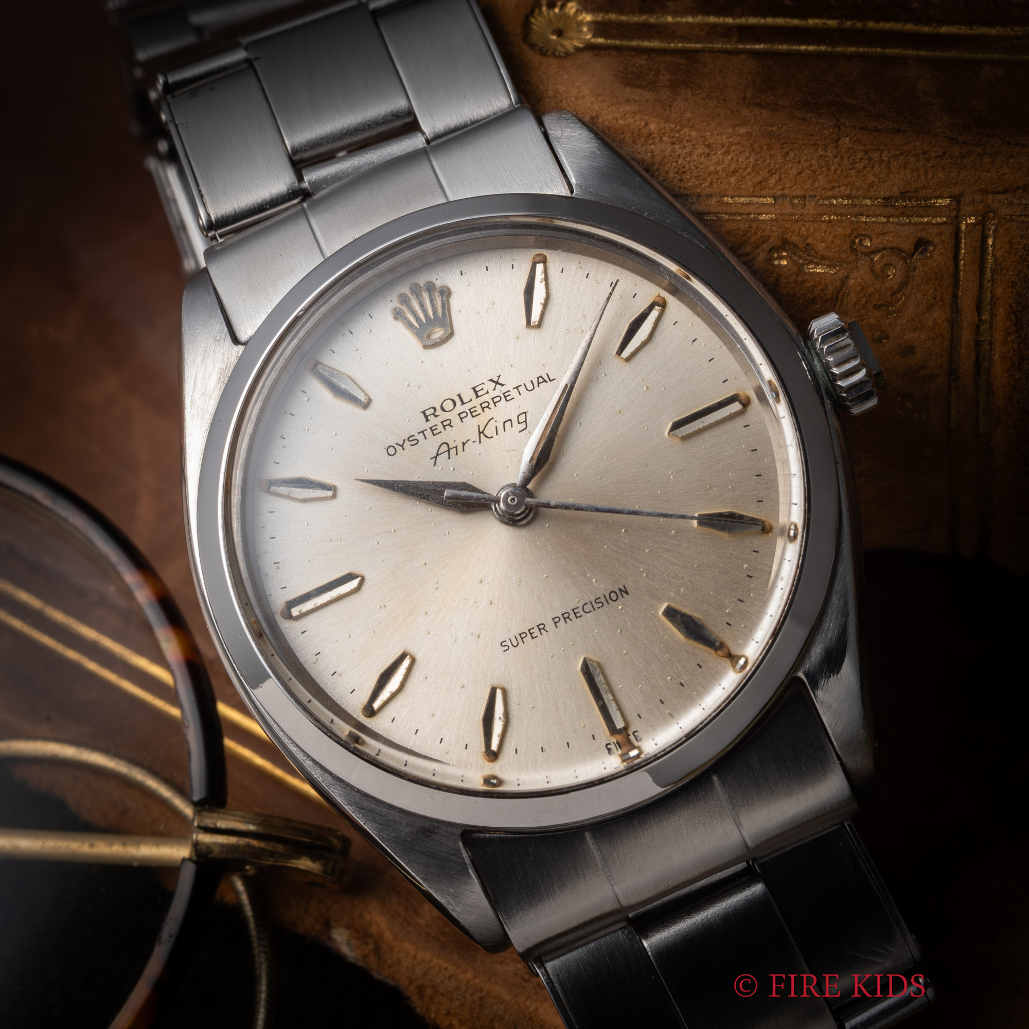 ロレックス エアキング 1962年製 Ref5500 ノンデイト自動巻 アルファハンド スーパープレシジョン 純正リベットブレス　　