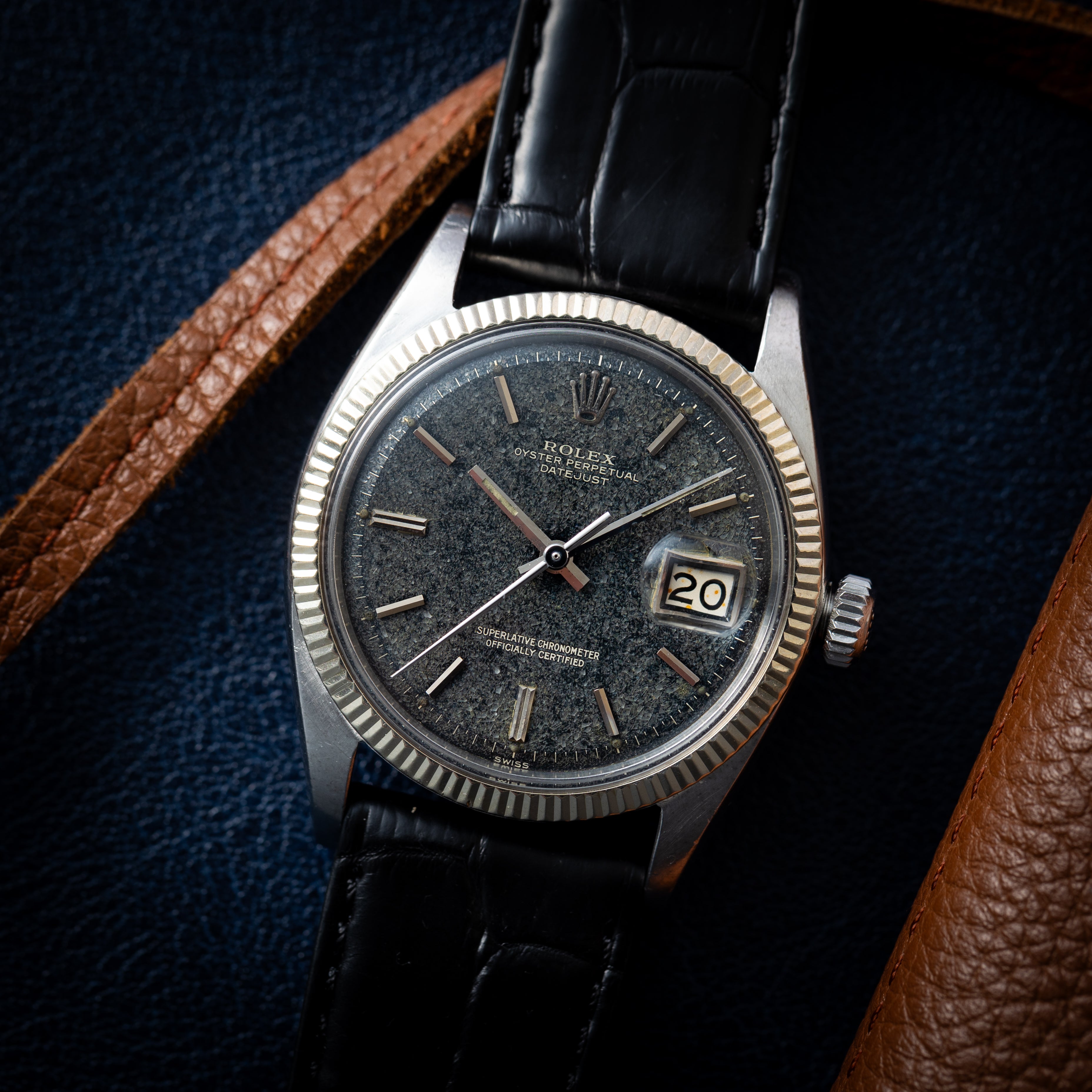 ロレックス デイトジャスト 1961年製 Ref.1601 ブラックミラーダイヤル