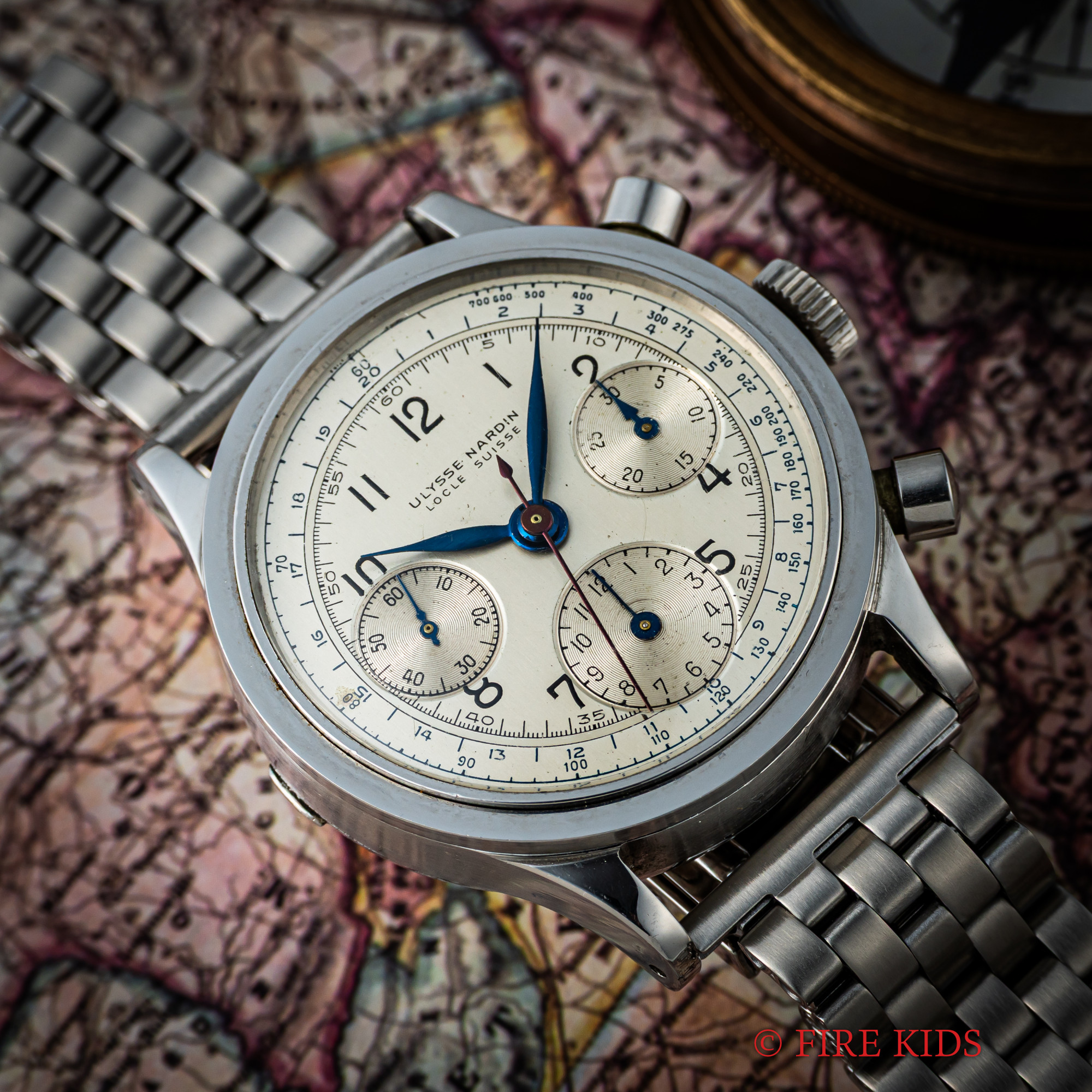 ユリスナルダン クロノグラフ 1940年代製 手巻き Cal.バルジュー71 ロービート
