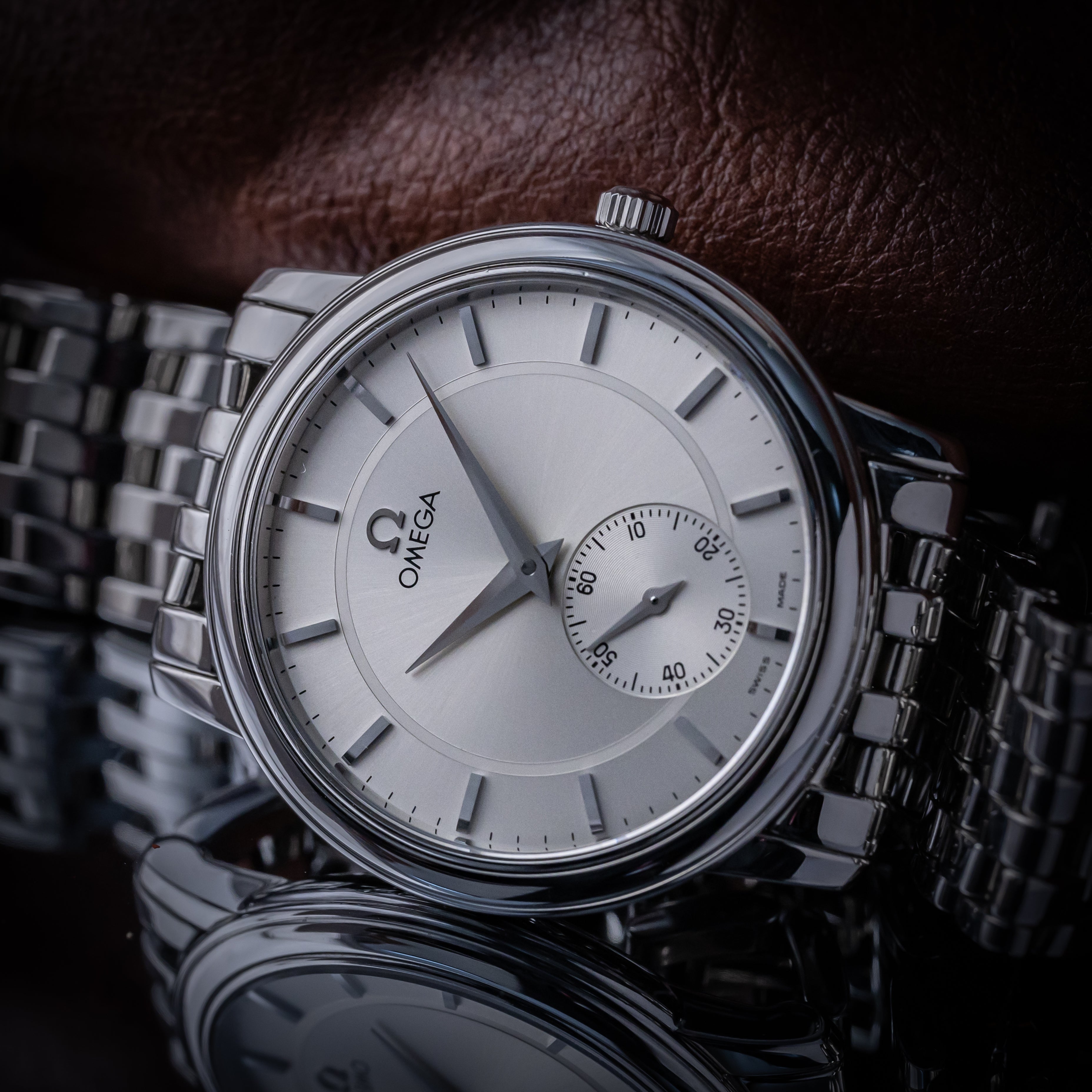 オメガ デ・ヴィル プレステージ 1998年製 手巻き スモールセコンド 純正ステンレスブレス