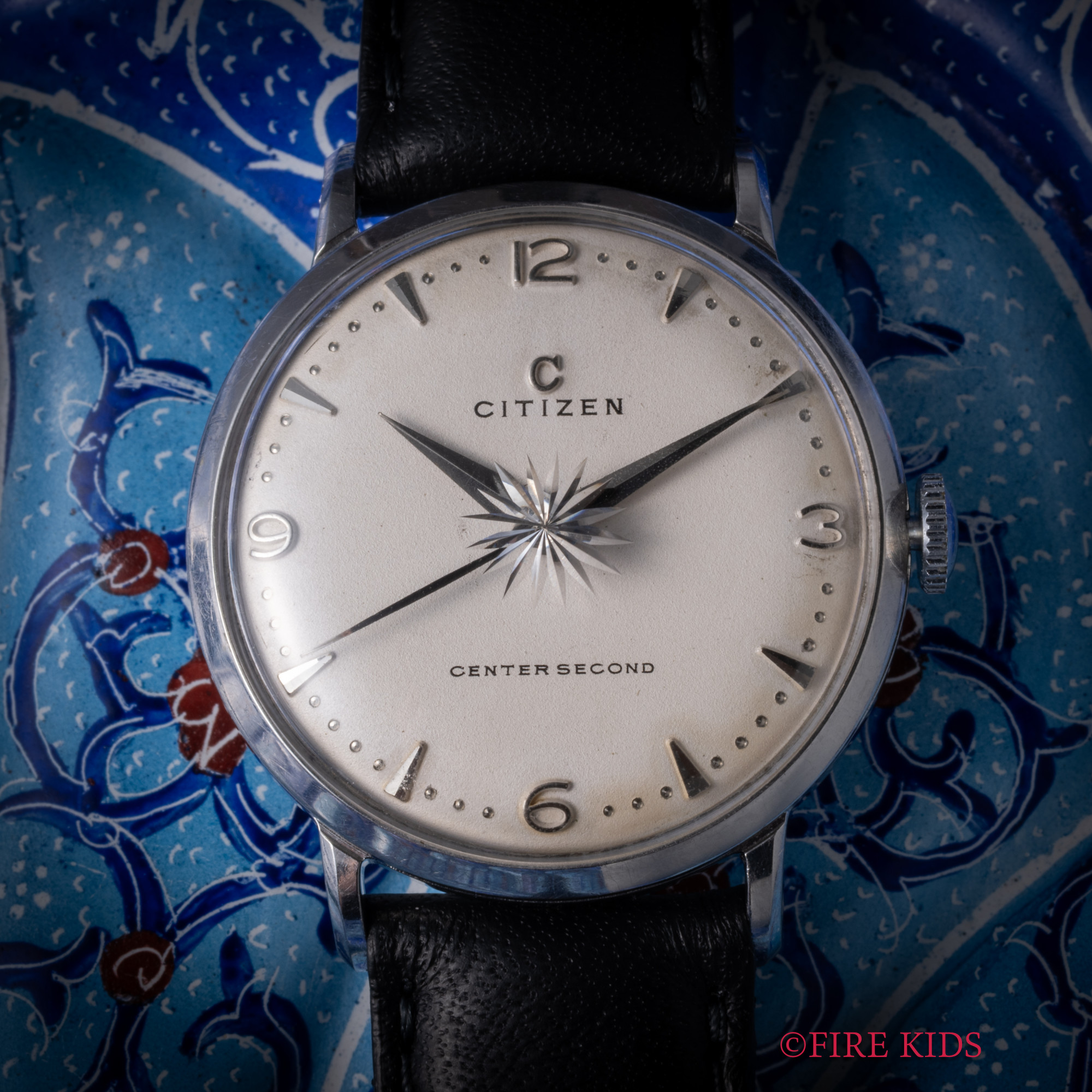 シチズン CITIZEN 1955年製 切子加工風防 飛びアラビア 手巻き