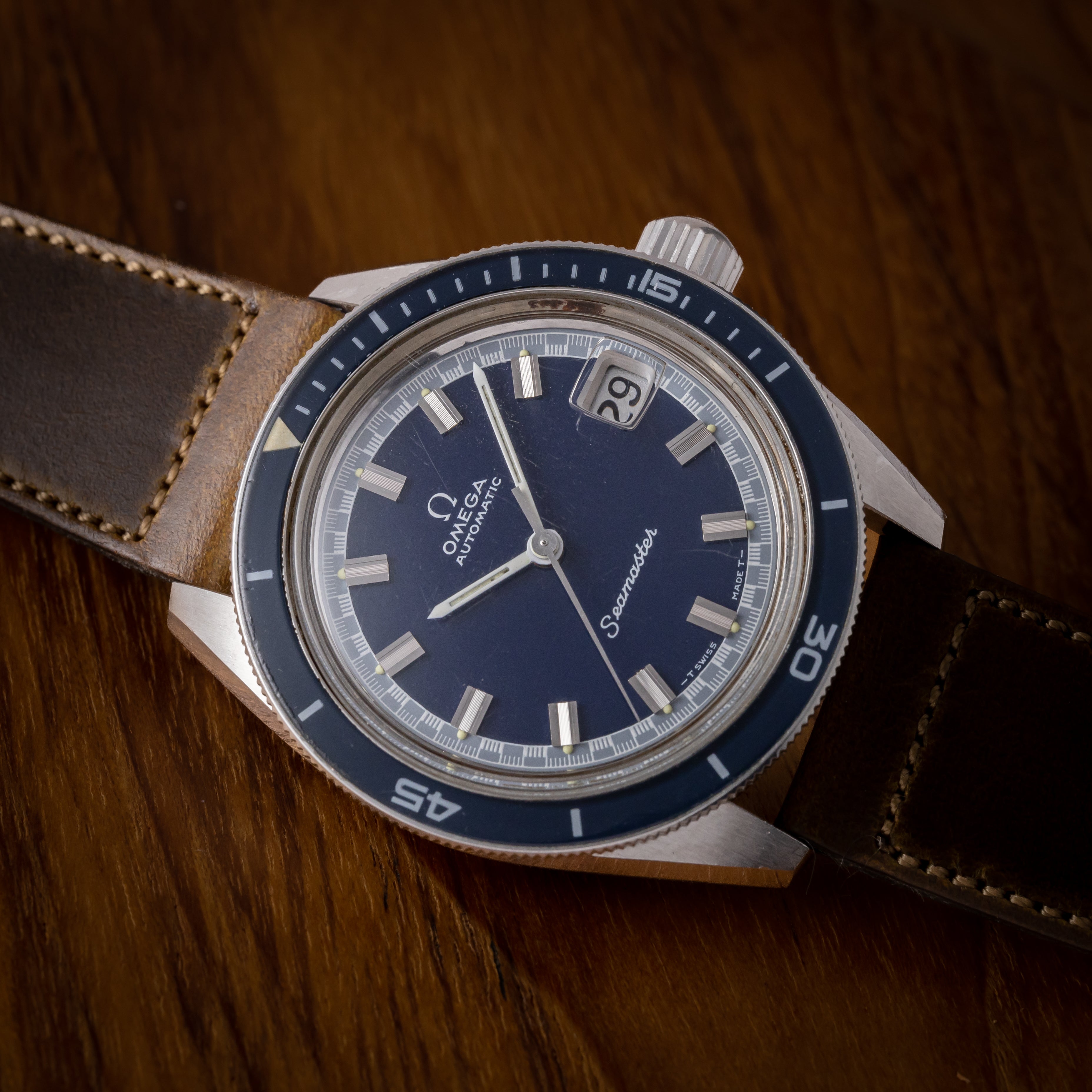 オメガ シーマスター60 1969年製 ビッグクラウン ネイビーダイヤル