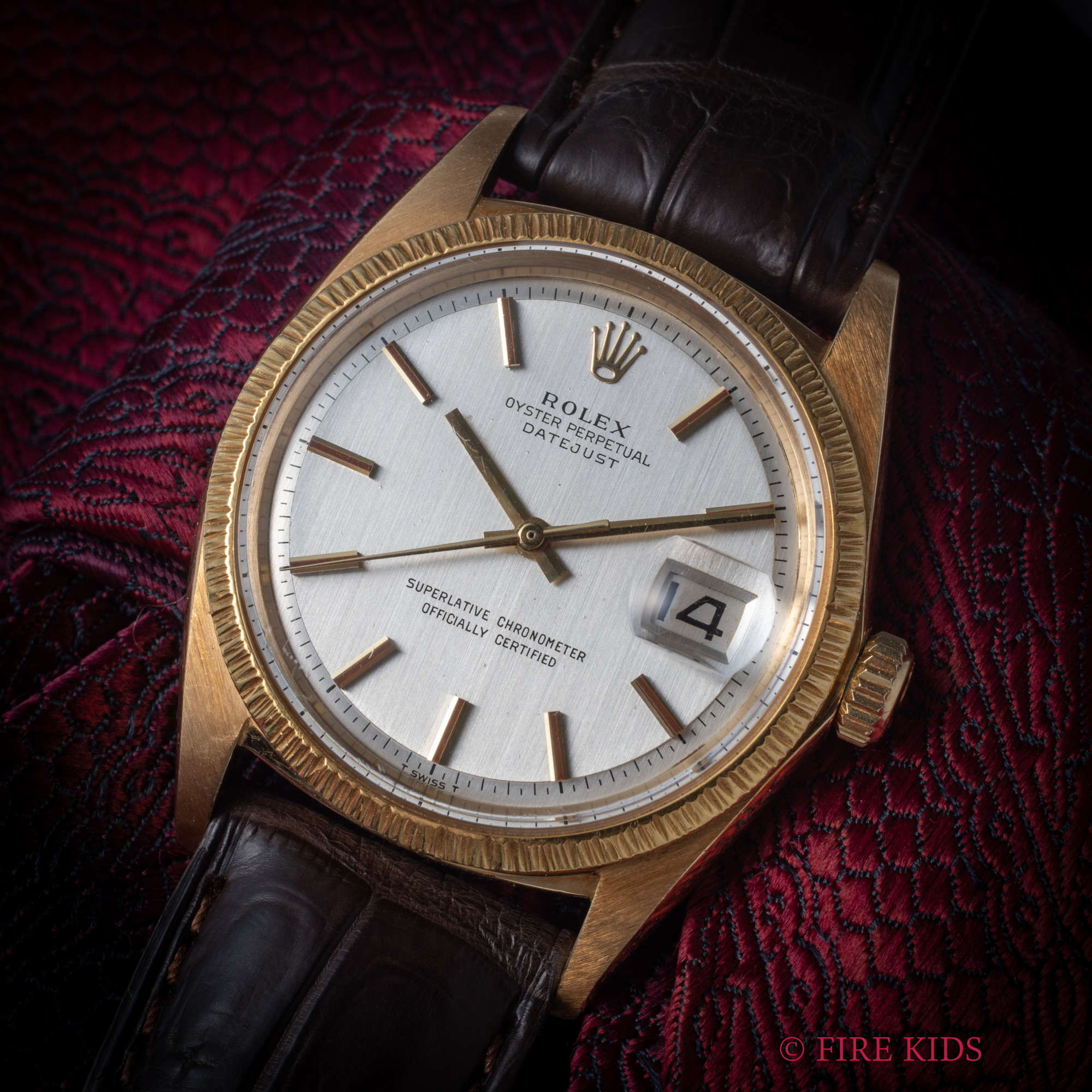 ロレックス 18金無垢 デイトジャスト 1967年製 バークベゼル Ref.1607 Cal.1570