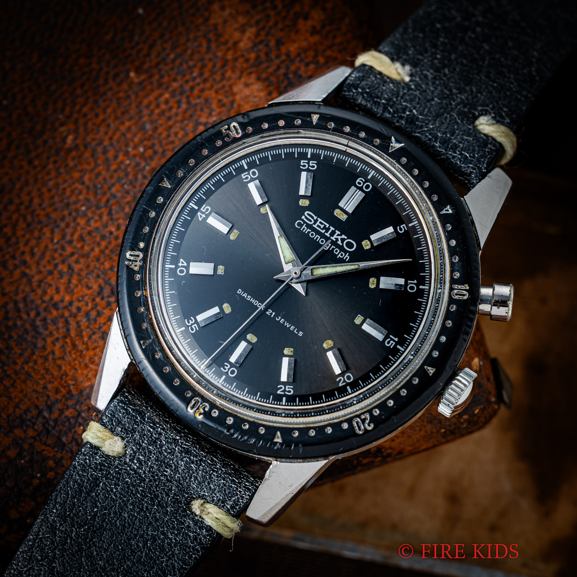 セイコー ワンプッシュクロノグラフ 1964年製 プラスチックベゼル 聖火マーク Ref.45899