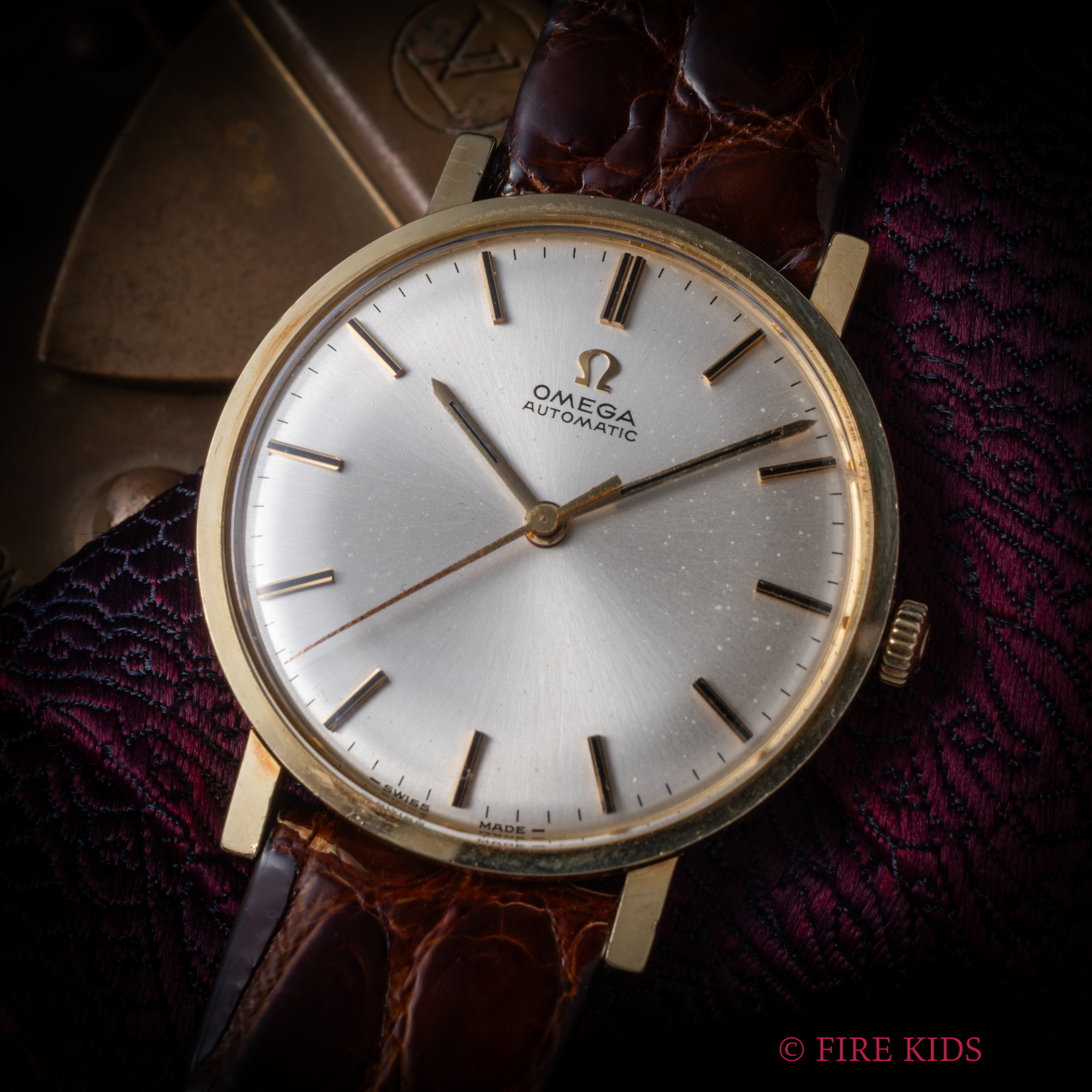 オメガ 1965年製 14金無垢 ウェンガー社製ケース Ref.161.009 自動巻き 純正GP尾錠
