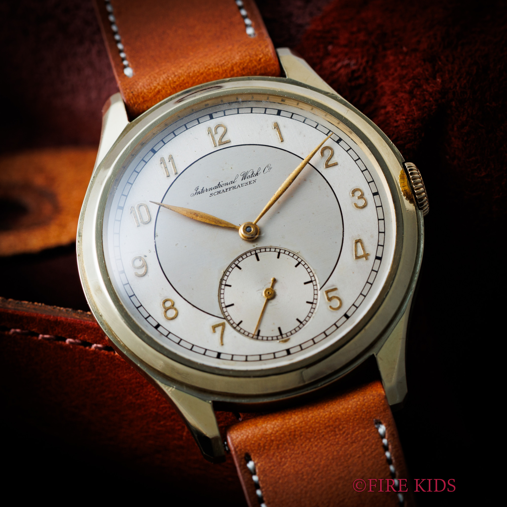 小判｜アンティーク FIREKIDS｜ファイアーキッズ / IWC 14金無垢36㎜ビッグケース 1940年製