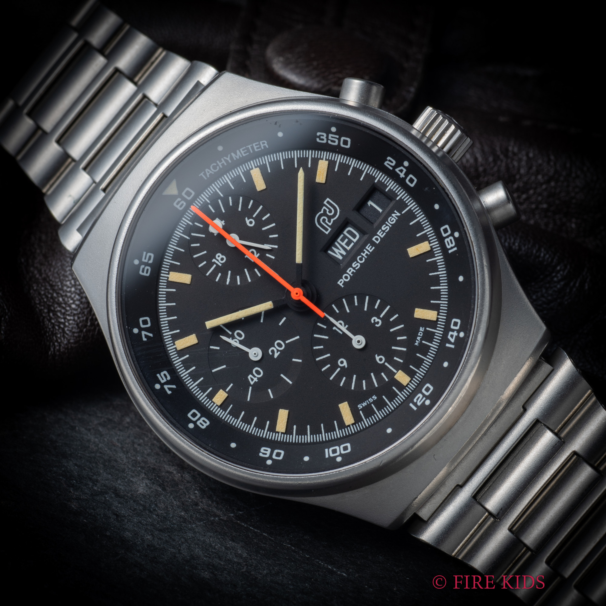 ポルシェデザイン オルフィナ 1987年販売ギャラ パイロットクロノグラフ Ref.7176 自動巻クロノグラフ Cal.レマニア5100 純正ブレス