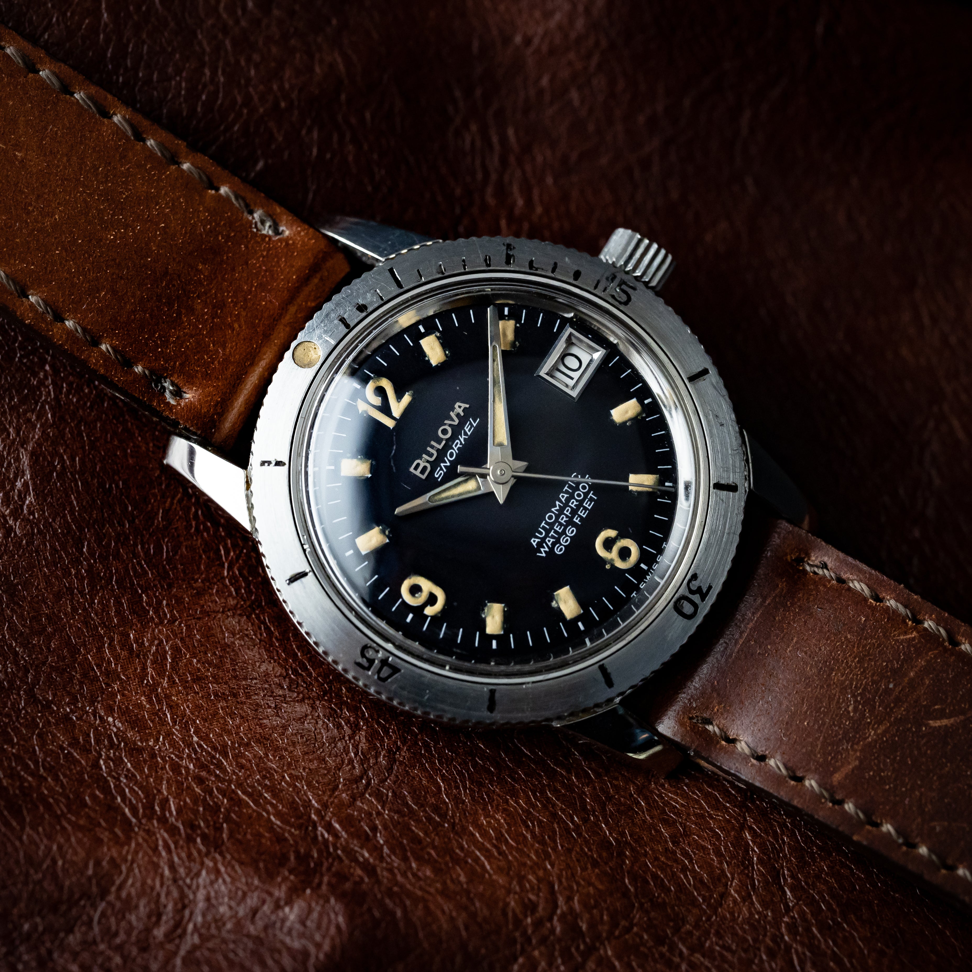 ブローバ シュノーケル 1968年製 ダイバーズウォッチ 回転ベゼル