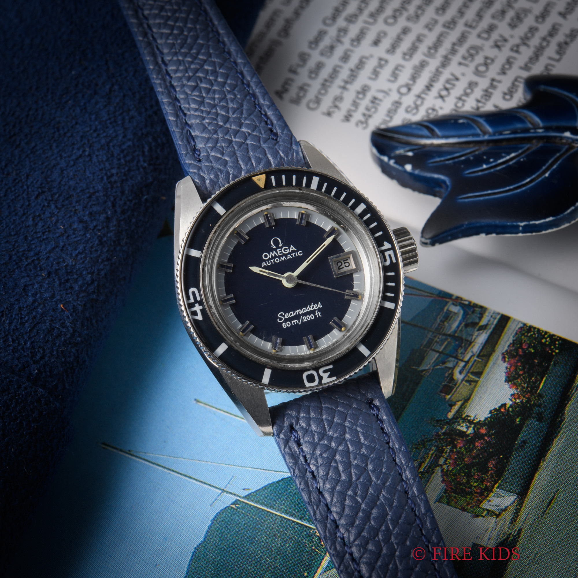 オメガ OMEGA シーマスター60 レディース ダイバーズ 1970年製 Ref.566.024 自動巻き ネイビー文字盤
