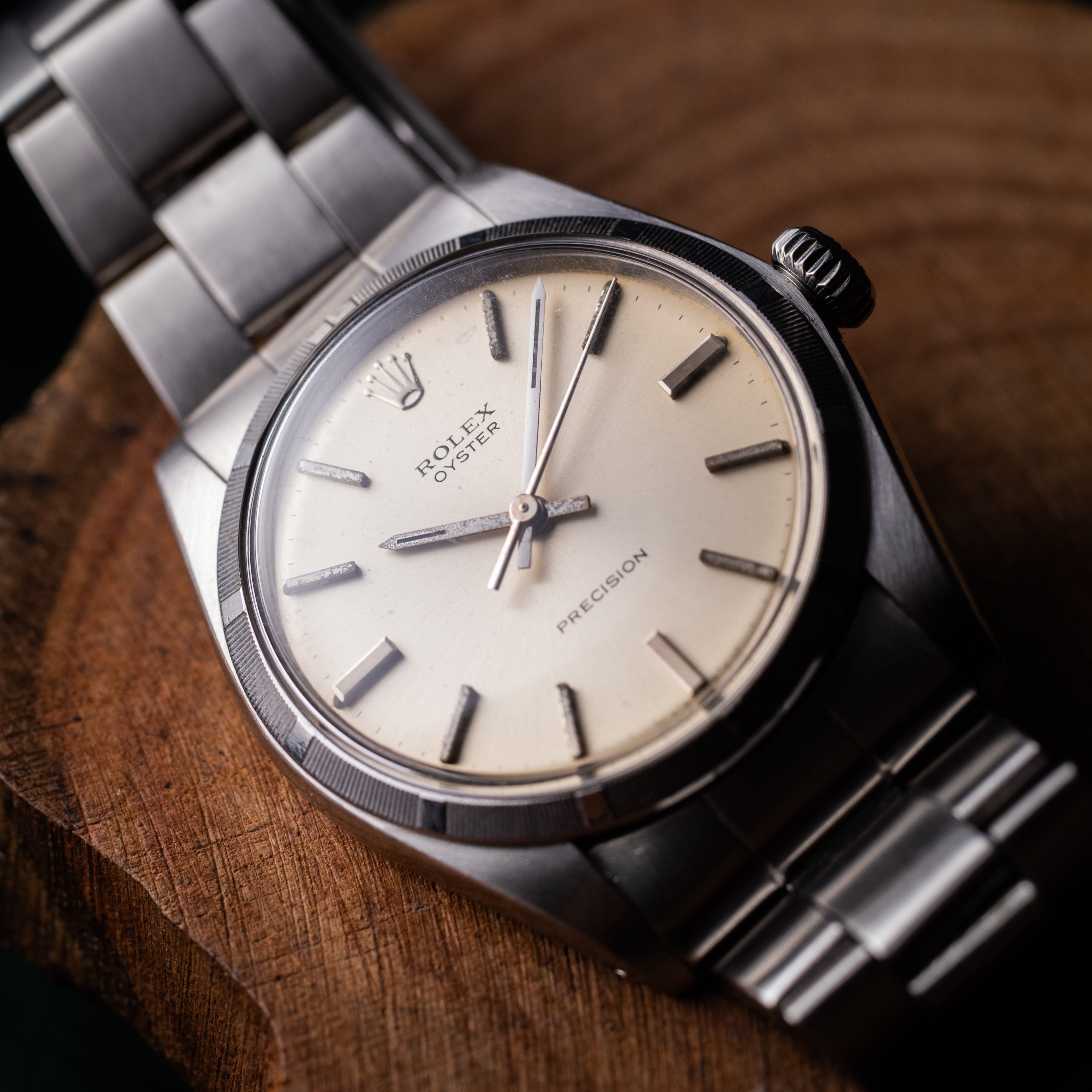 ロレックス オイスター 1973年製 エンジンターンドベゼル Ref.6427 純正巻きブレス