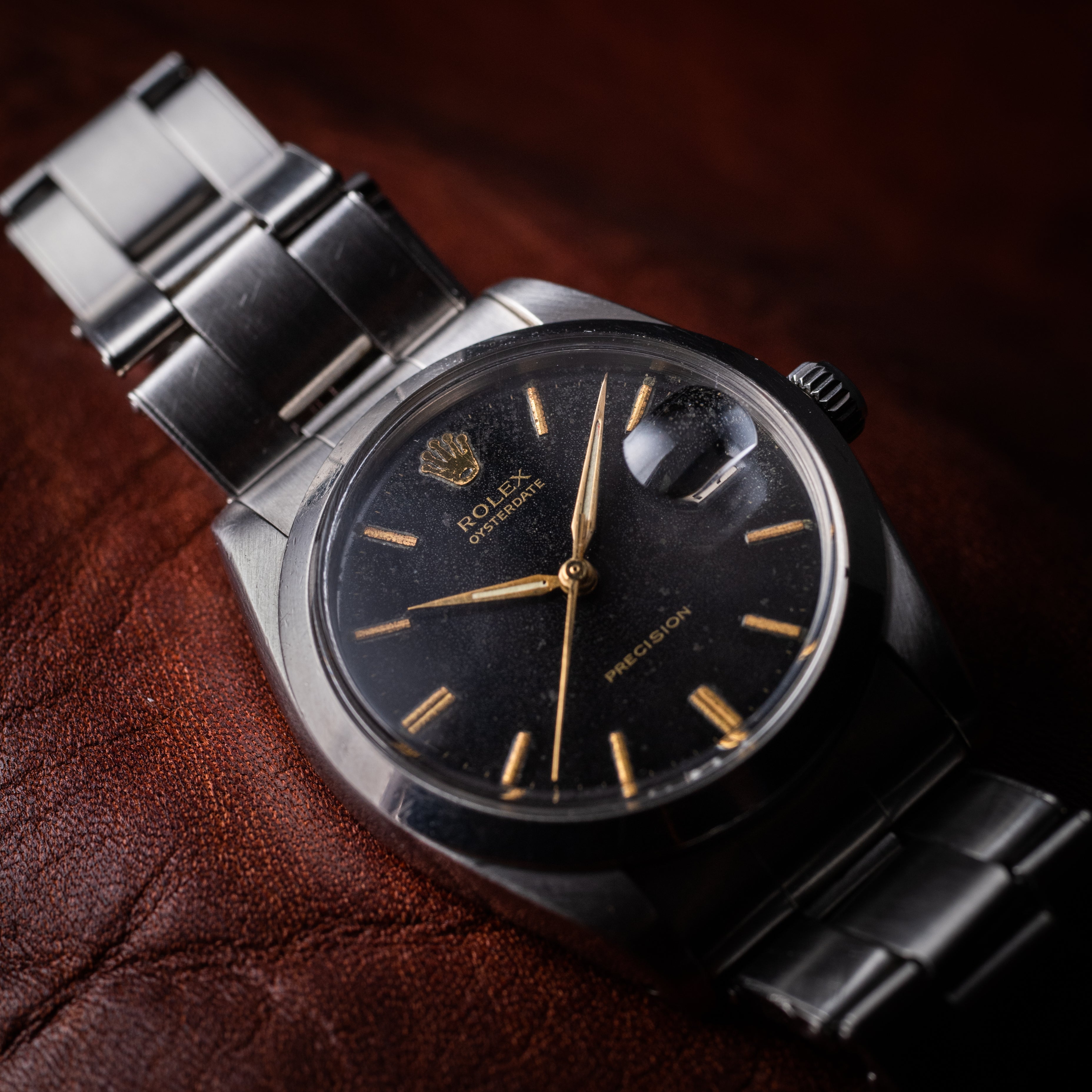 ロレックス 1966年製 オイスターデイト Ref.6694 ブラックミラーダイヤル リベットブレス