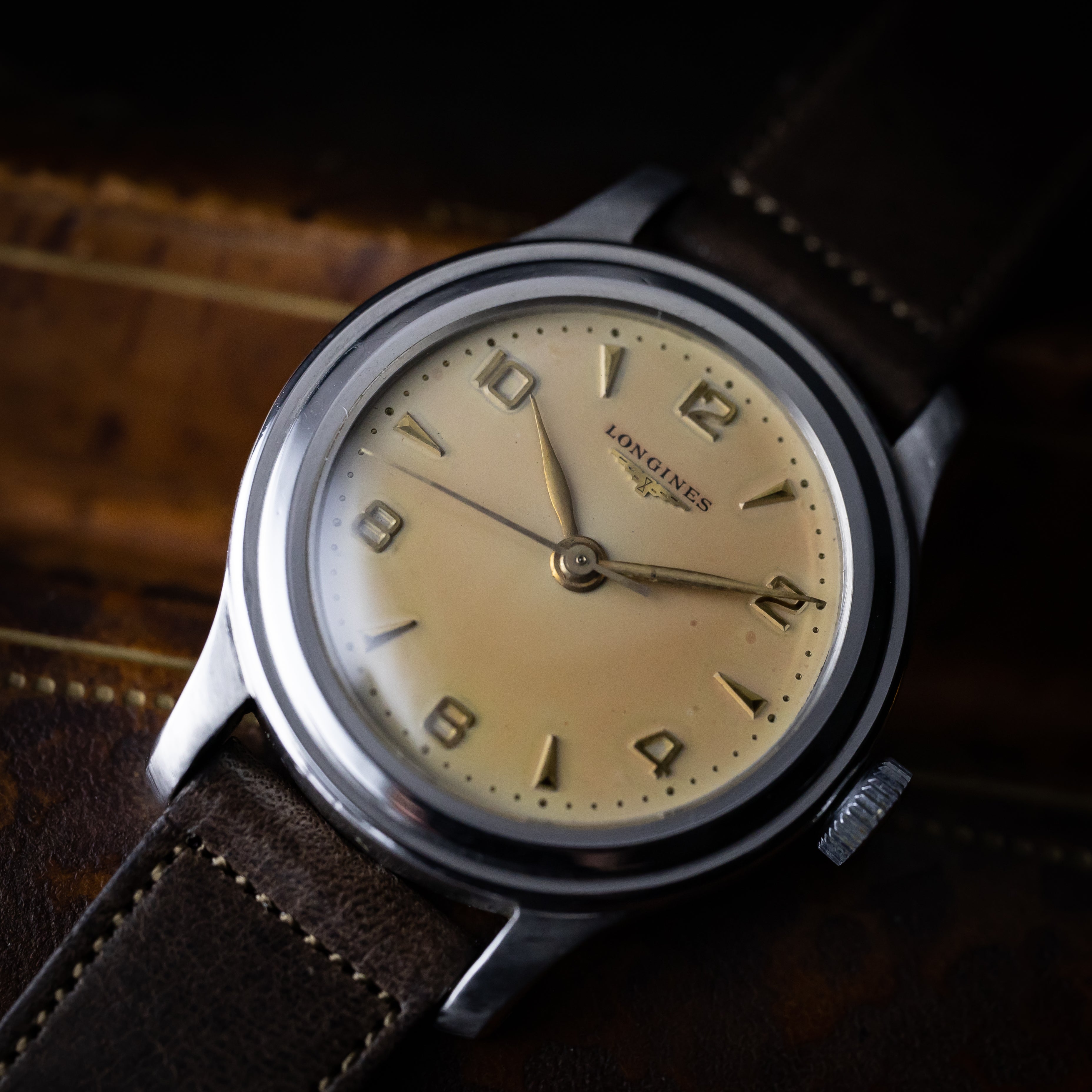 ロンジン セイタケ ステップベゼル 35mmケース 1940年代