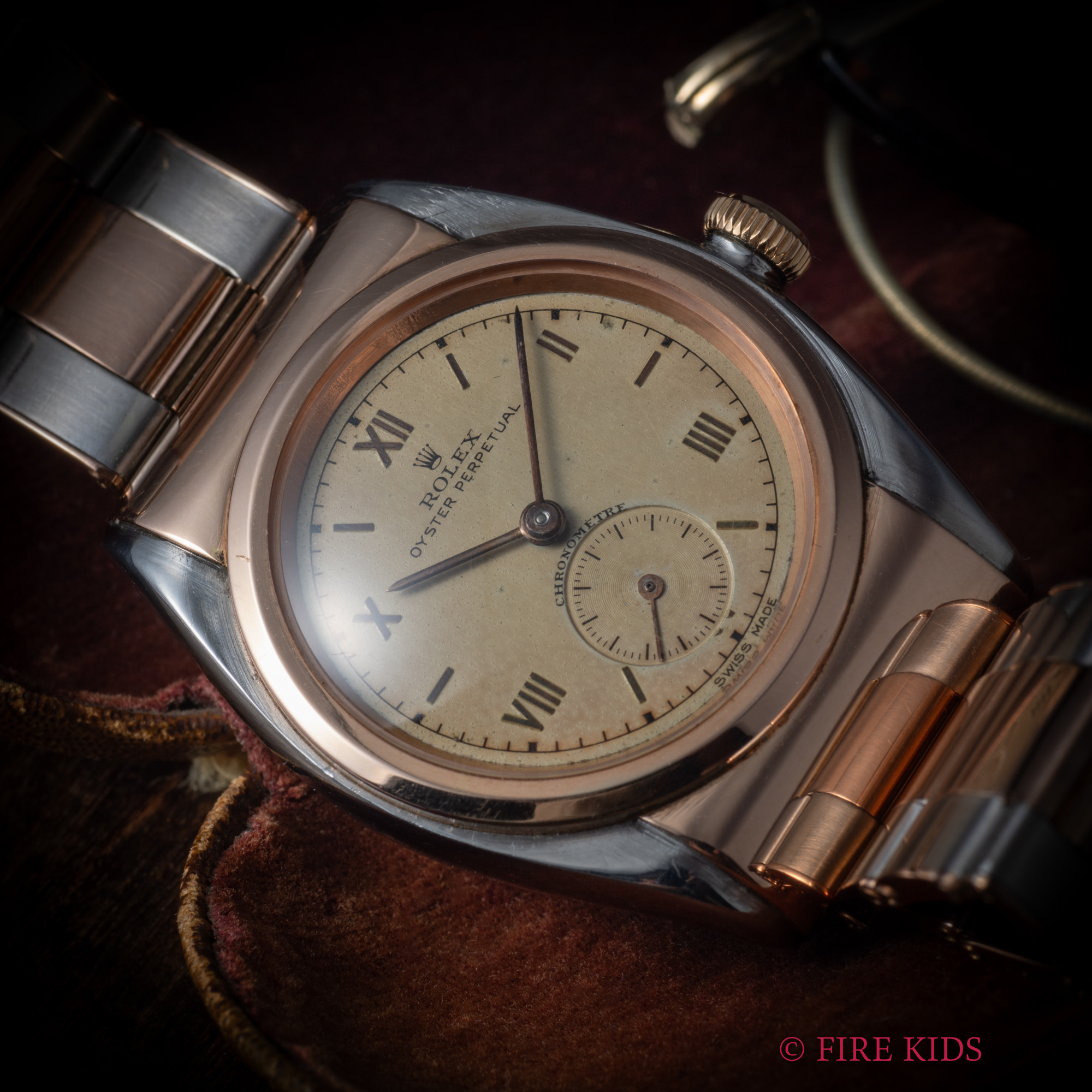 ロレックス バブルバック フーデット PGコンビ 1942年製 Ref.3064 純正エクステンションPGコンビブレス
