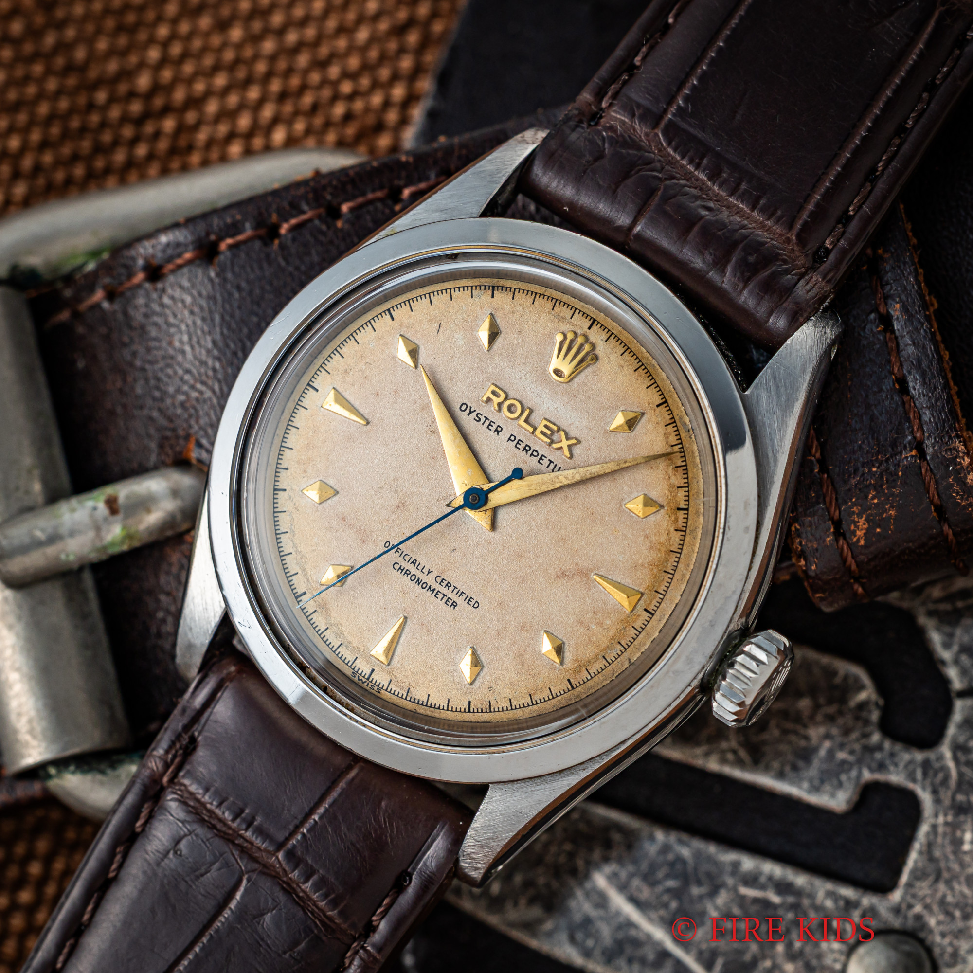 ロレックス オイスターパーペチュアル セミバブルバック 1953年製 Ref.6284 自動巻 パティーナダイヤル