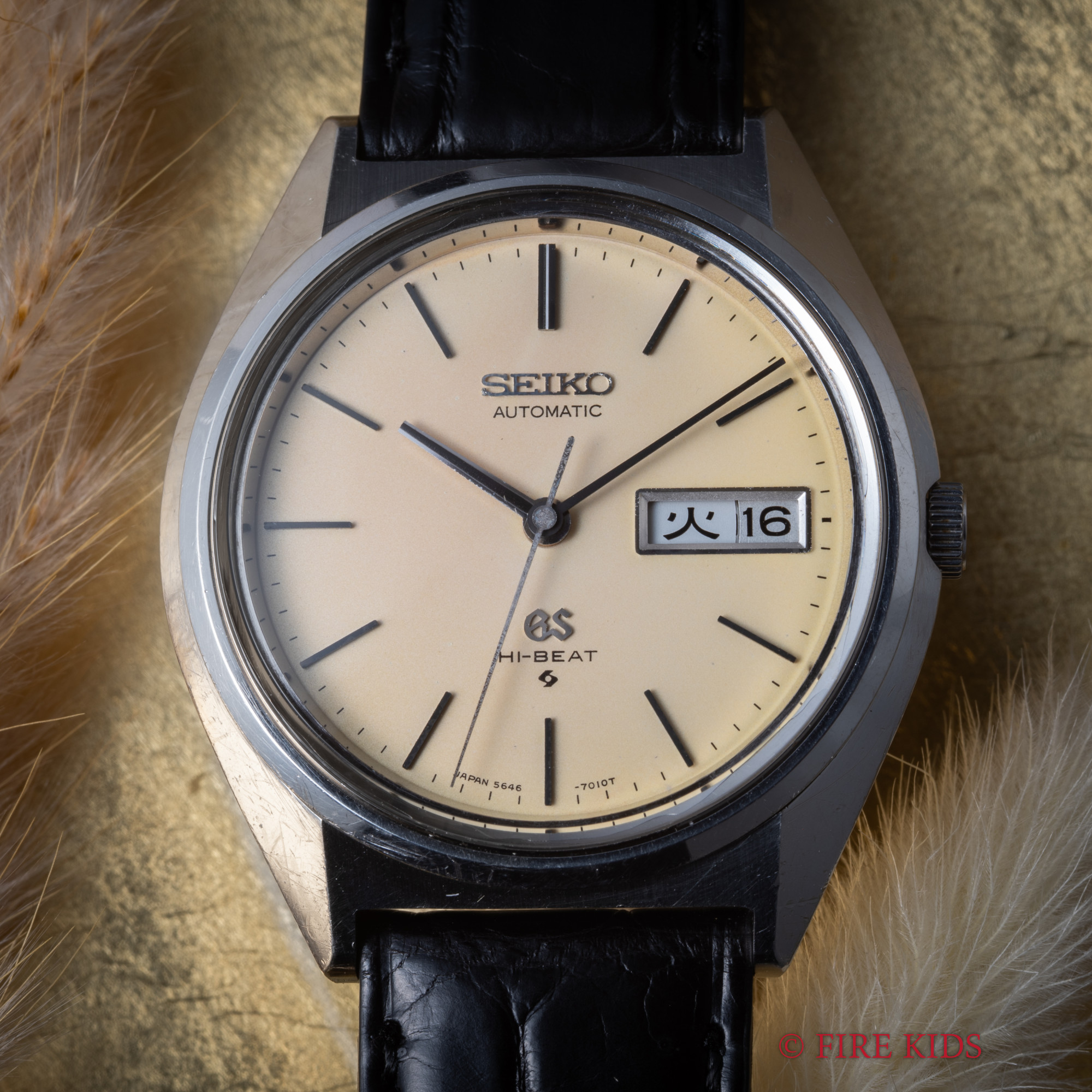 グランドセイコー GRAND SEIKO 56GS 1972年製 Ref.5646-7010 アイボリー Cal.5646A ハイビート自動巻き GS基準合格証明書付き
