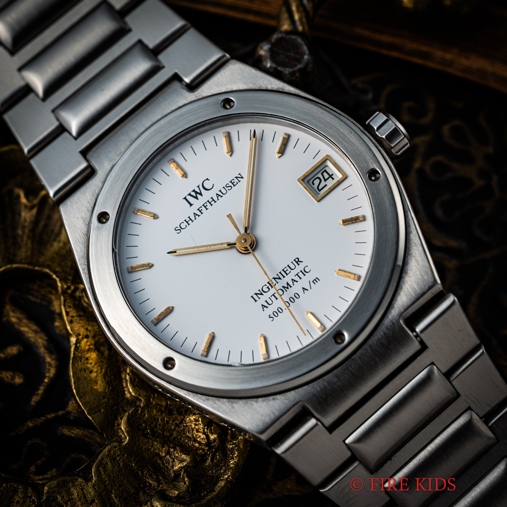 IWC インヂュニア Ref.3508 耐磁時計500.000A/m トリチウム夜光 純正ブレス 箱付