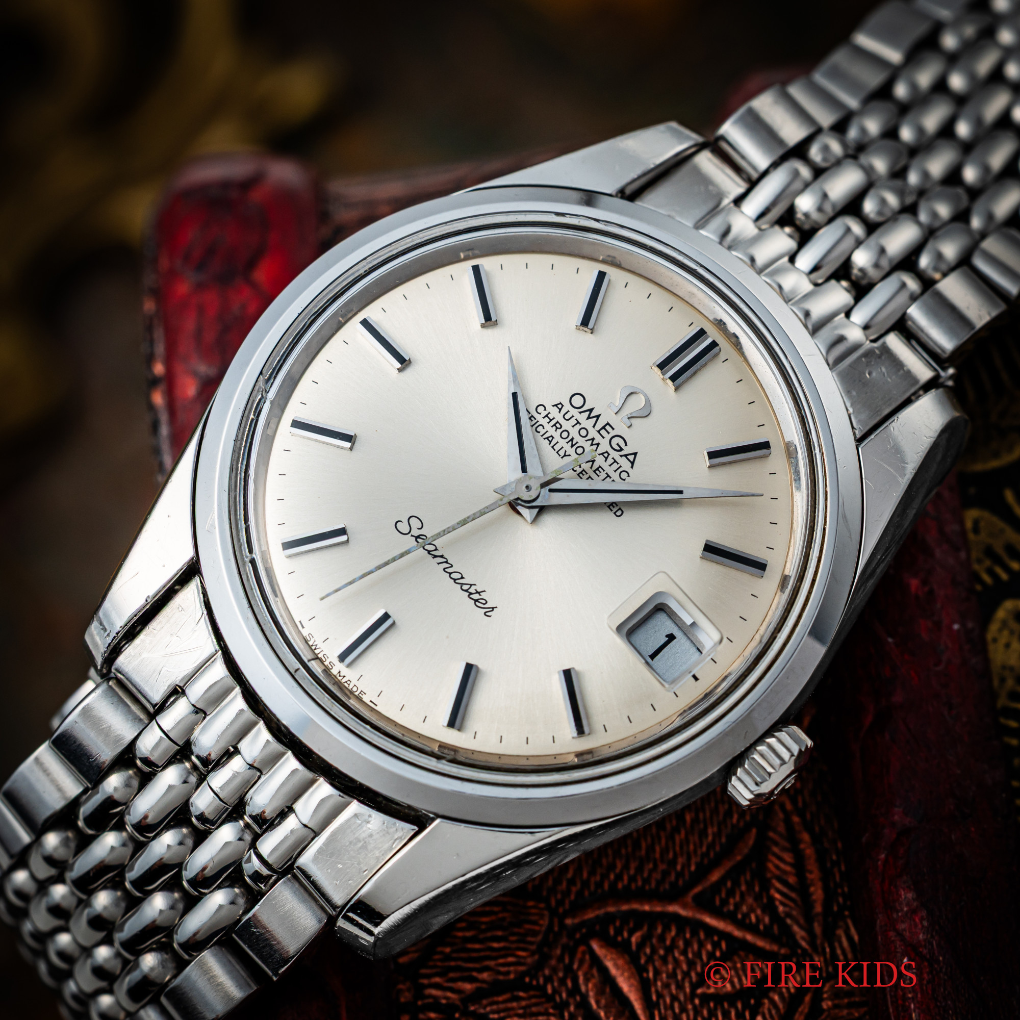 オメガ シーマスター クロノメーター 1964年製 Ref.166010SP 自動巻 Cal.564 純正ライスブレス付 箱付