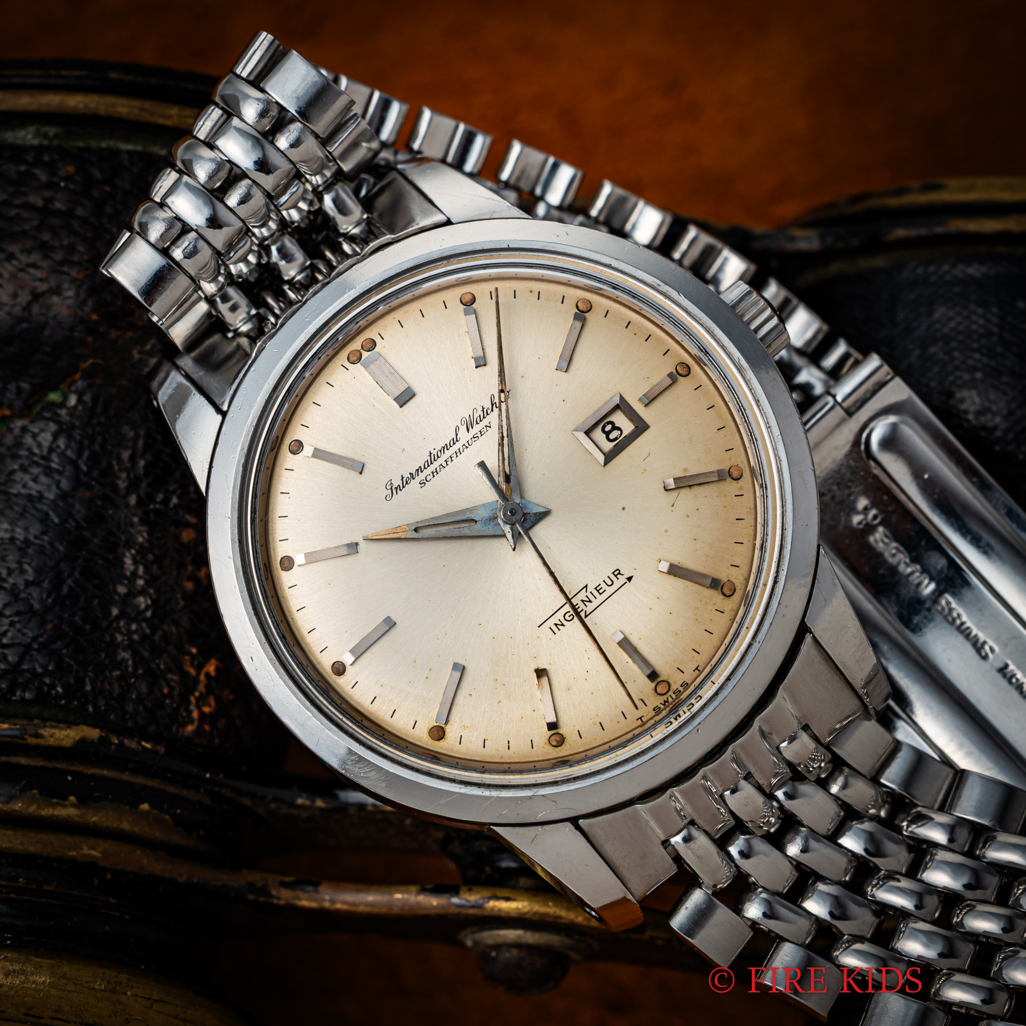 IWC インヂュニア 1963年製 耐磁 ペラトン 自動巻 Cal.8531 パティーナ 純正ゲイフレアーブレス