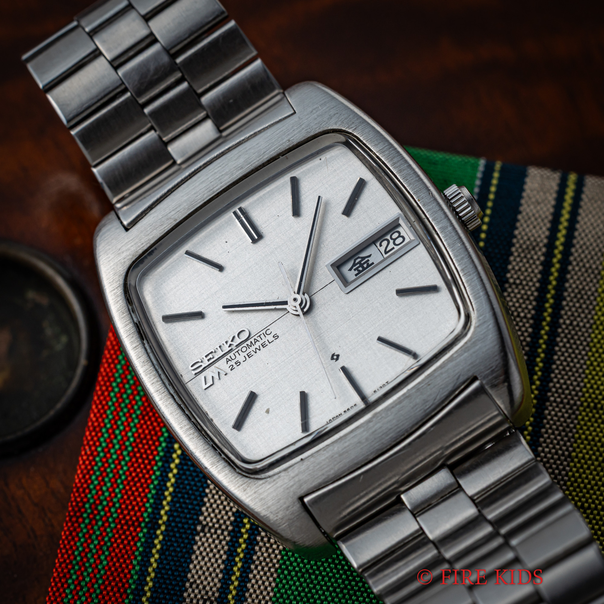 セイコー 1971年製 ロードマチック 角型ケース Ref.5606-5040 自動巻 純正ステンレスブレス