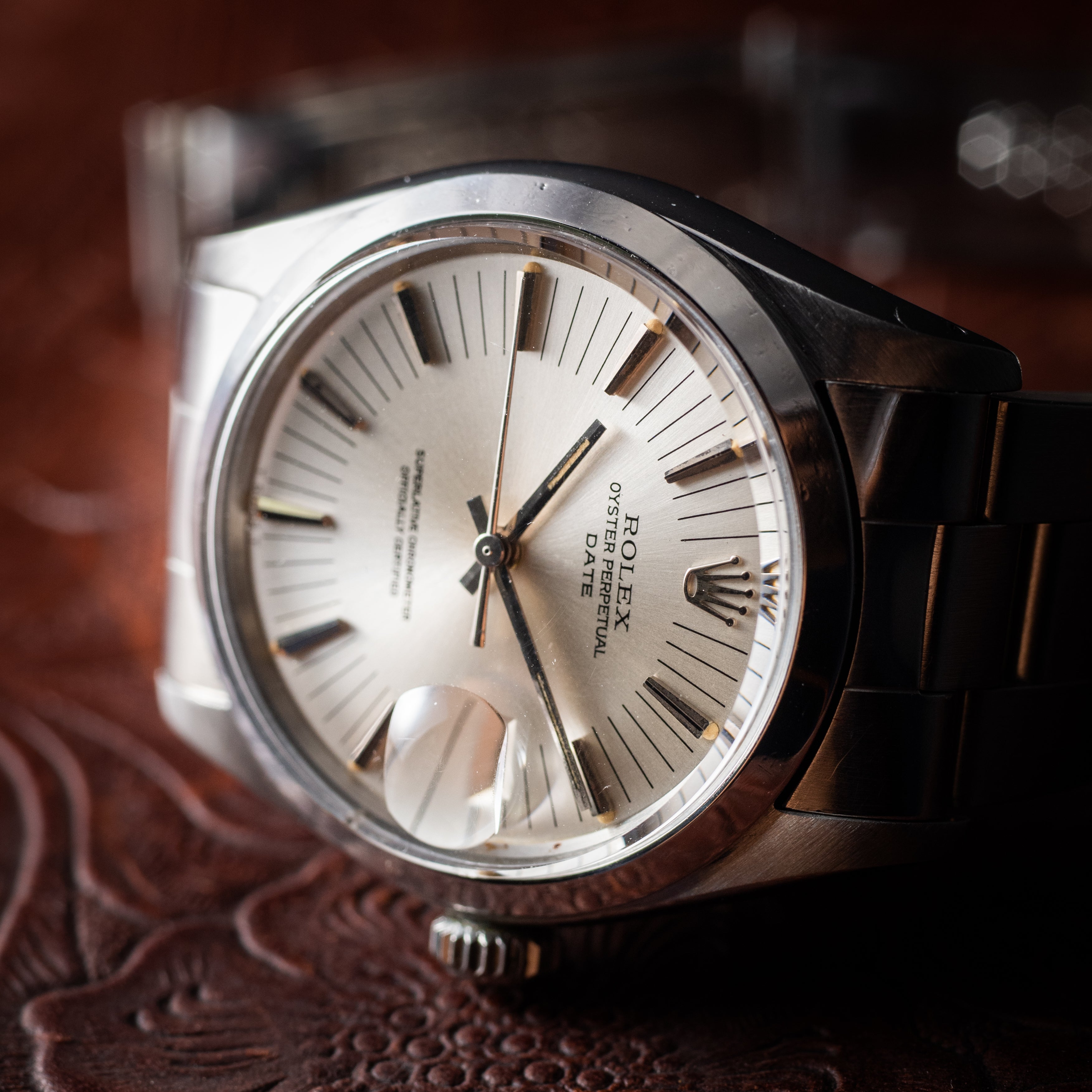 ロレックス 1972年製 オイスターパーペチュアルデイト Ref.1500 シルバーラジアルダイヤル ギャラ、タグ付き