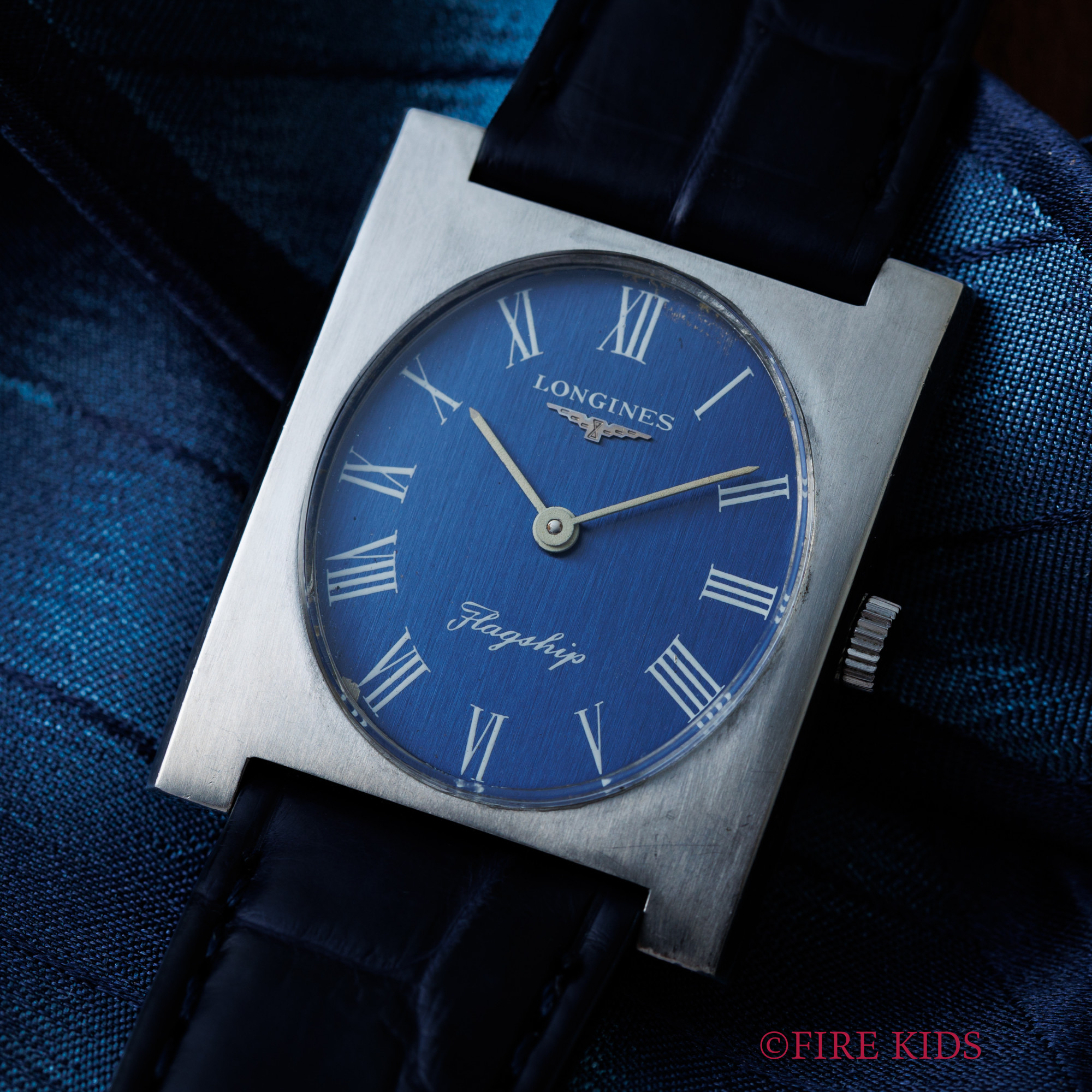 ロンジン LONGINES フラッグシップ 1970年代製 手巻き ブルーローマンダイヤル