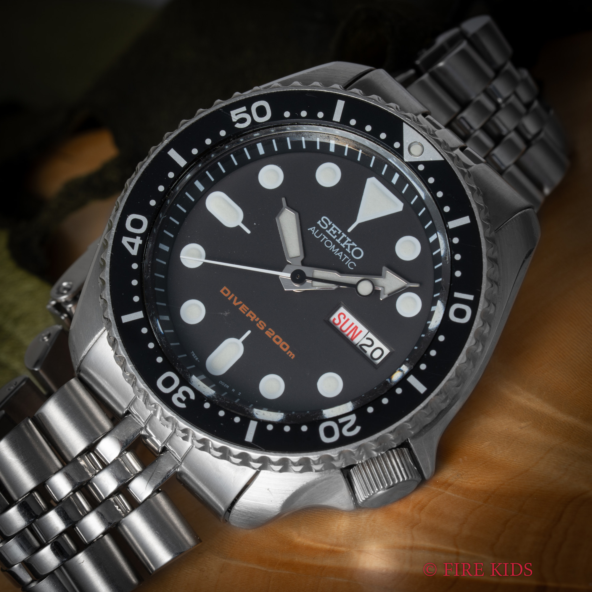 セイコー SEIKO 200ｍダイバーズ ブラックボーイ 2000年製 Ref.7S26-0020 Cal.7S26A 純正ブレス