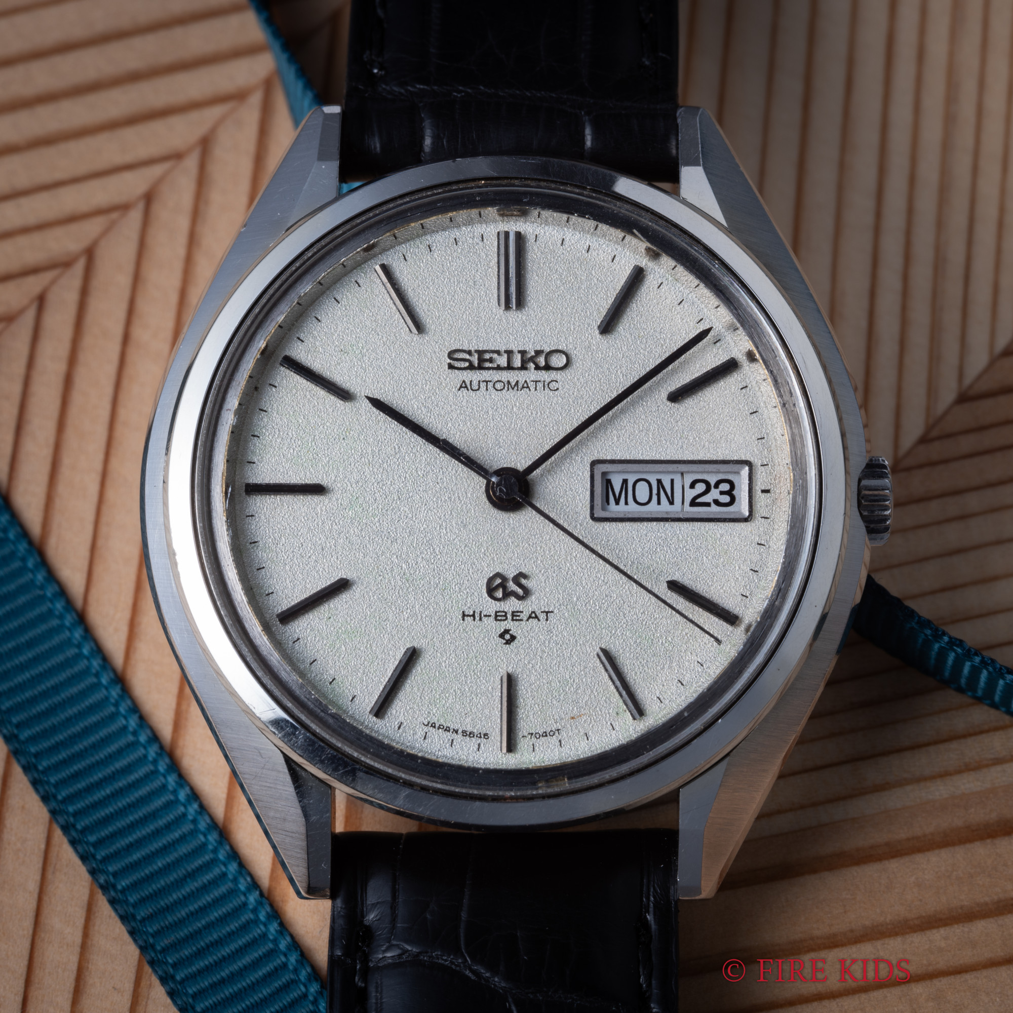 グランドセイコー 1973年製 56GS ハイビート自動巻き 梨地ダイヤル Ref.5646-7030