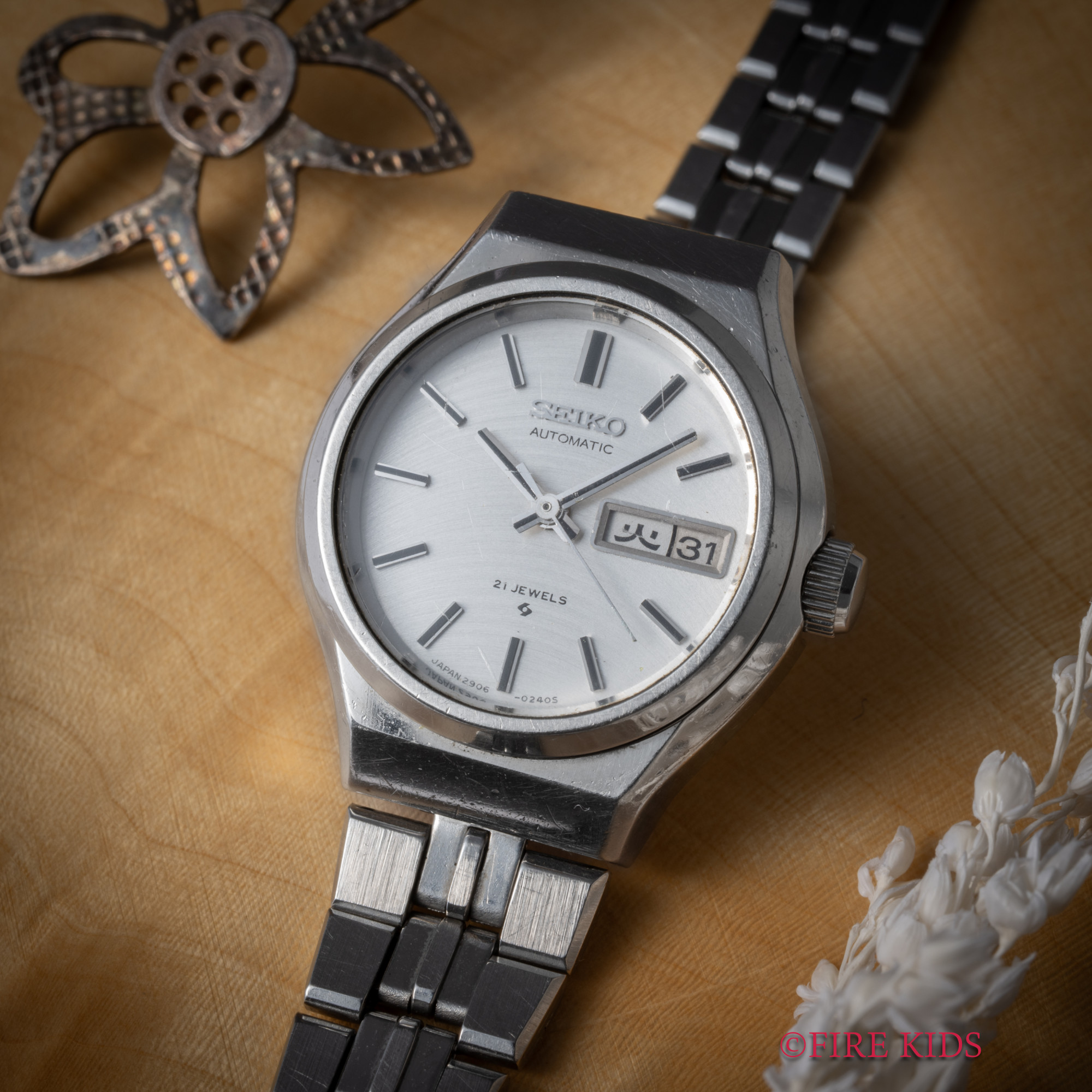 セイコー 1976年製 レディース自動巻 Ref.2906-0120 デイデイト ハイビート自動巻 純正ステンレスブレス