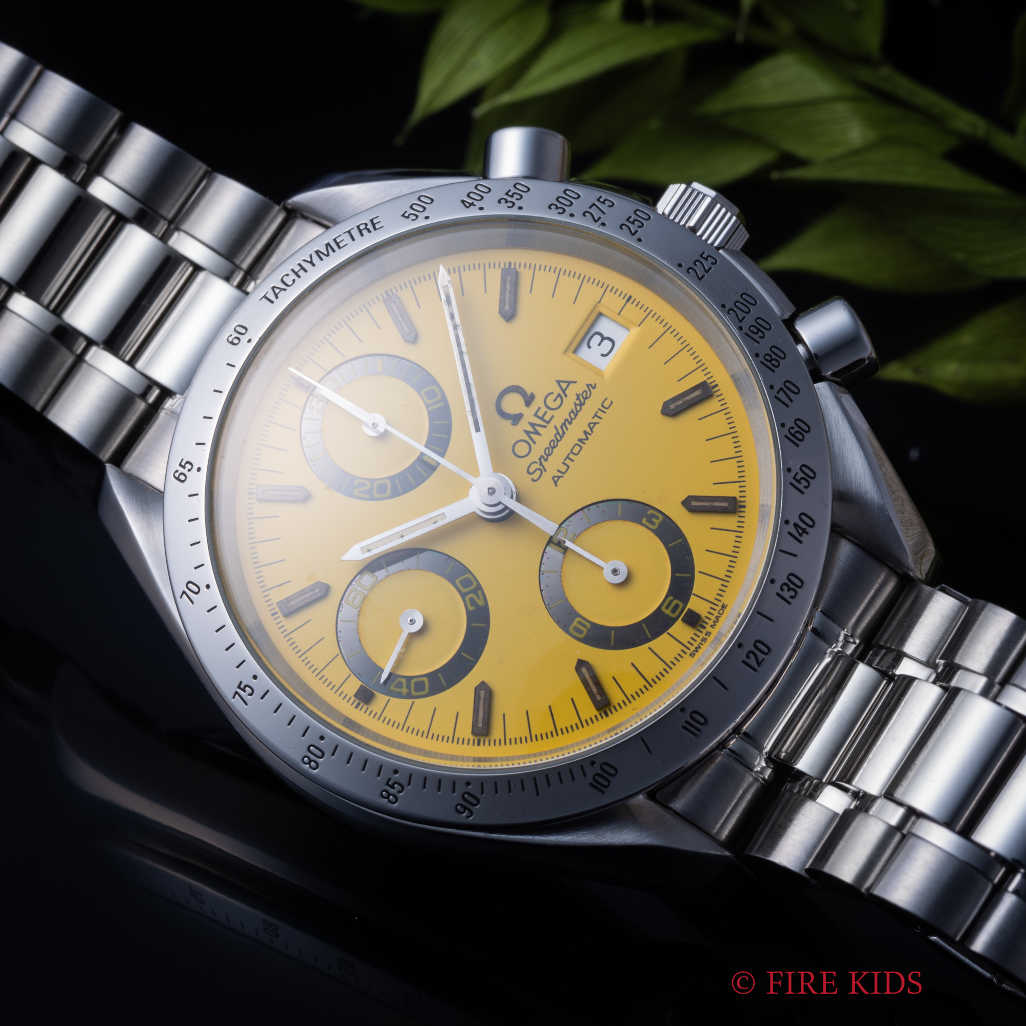 オメガ スピードマスター シューマッハイエロー 1995年製 Ref.1750043 自動巻き 純正ステンブレスレット