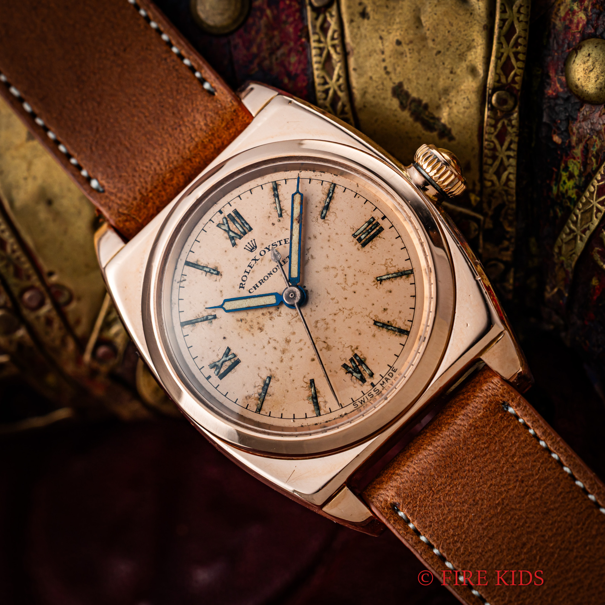 ロレックス ROLEX バイセロイケース 1942年製 クロノメーター 14金無垢ピンクゴールド Ref.3116 手巻