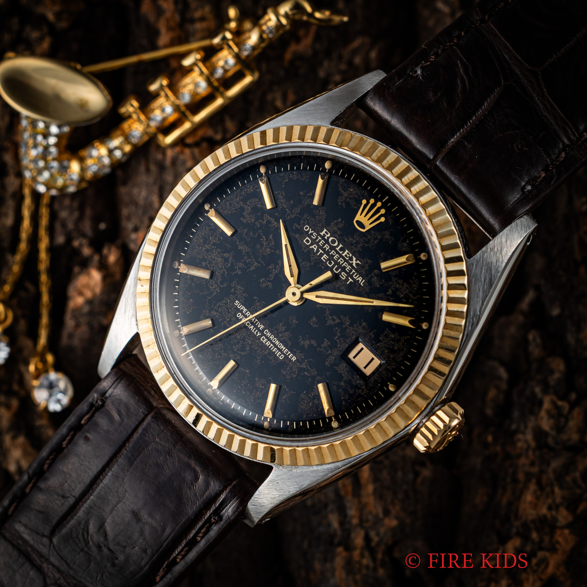 ロレックス ROLEX デイトジャスト 1963年製 ブラックギルト コンビ Ref.1601 自動巻