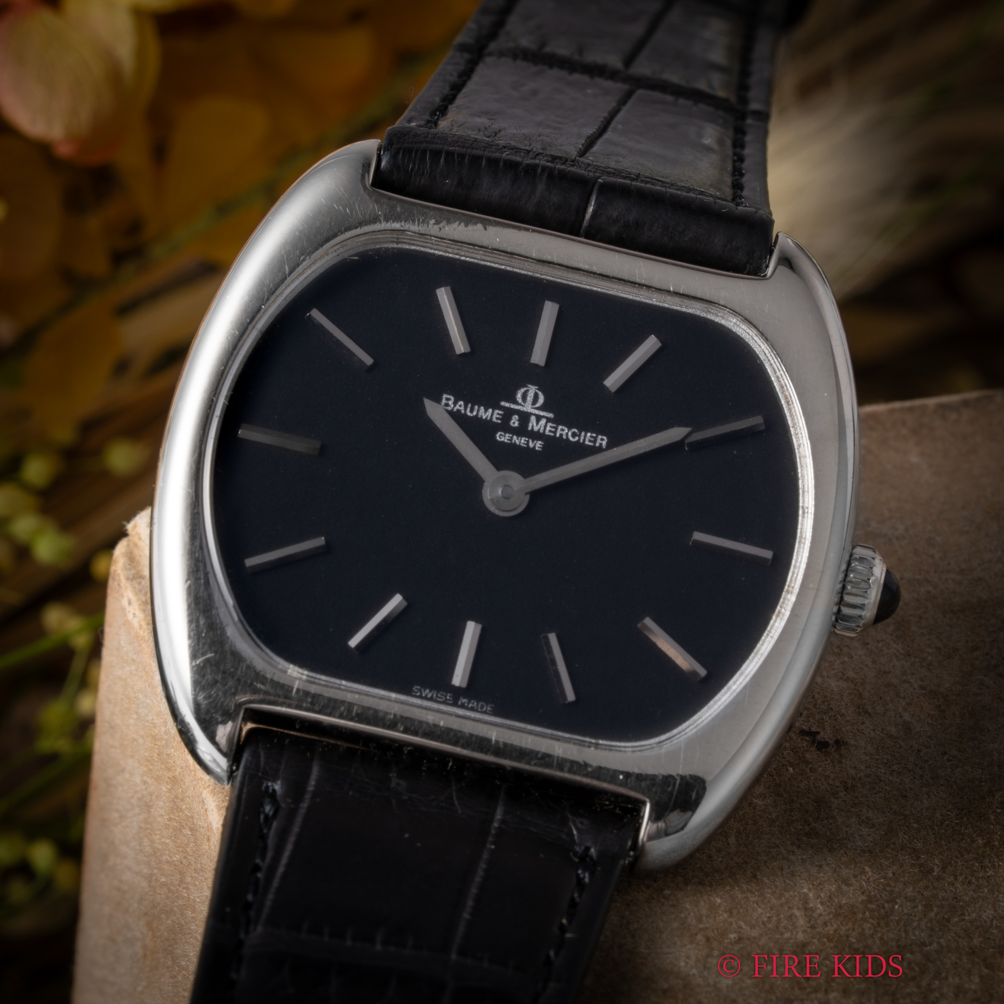 ボーム＆メルシェ Baume&Mercier 18金無垢ホワイトゴールドトノーケース 薄型手巻 純正尾錠