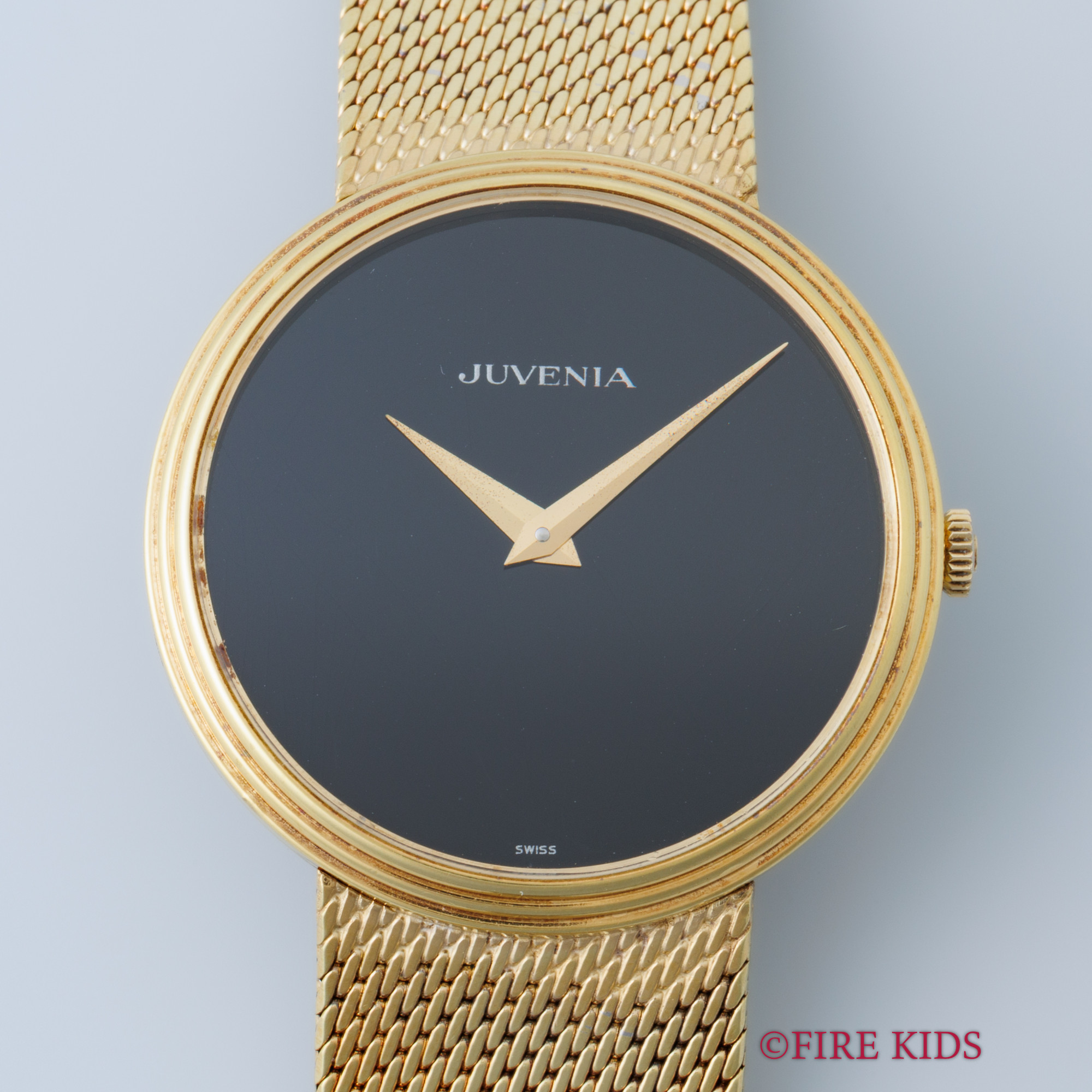ビンテージ JUVENIA 手巻き ローマン金文字盤 タンク 1970年代 FIREKIDS｜ファイアーキッズ / ジュベニア JUVENIA ラウンドケース