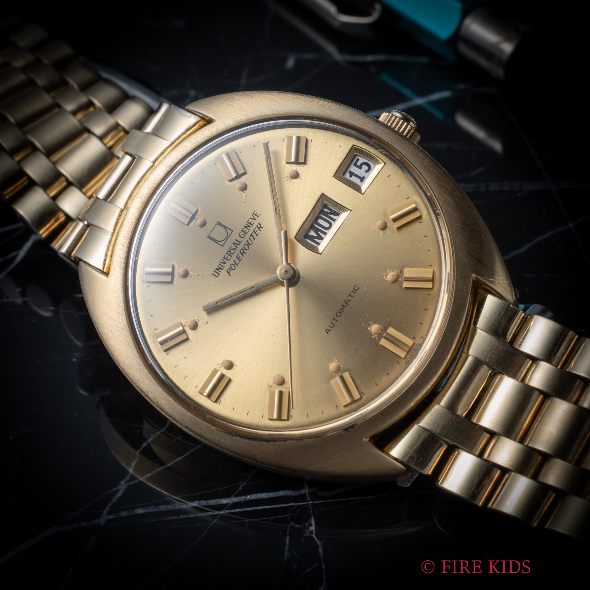 ユニバーサルジュネーブ UNIVERSAL GENEVE ポールルーターデイデイト 1970年代製 Ref.44892 自動巻 金張 純正ブレス付
