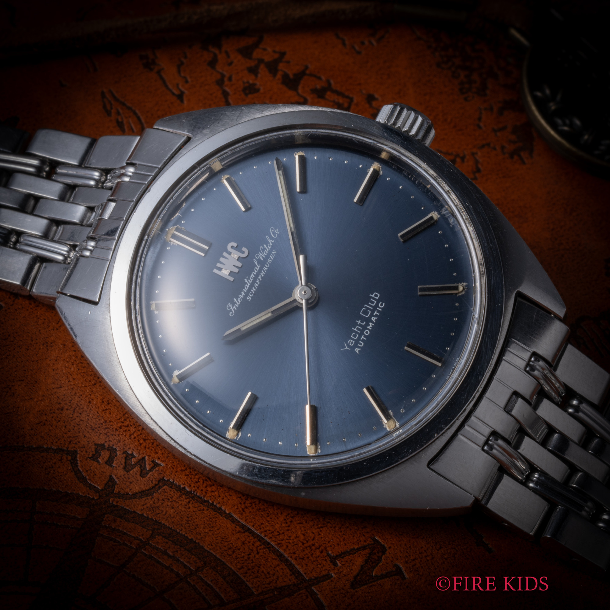 IWC 1970年製（昭和45年製）ヨットクラブ ノンデイトブルーダイヤル R811 ペラトン式自動巻 Cal.854 純正ステンレスブレス 箱