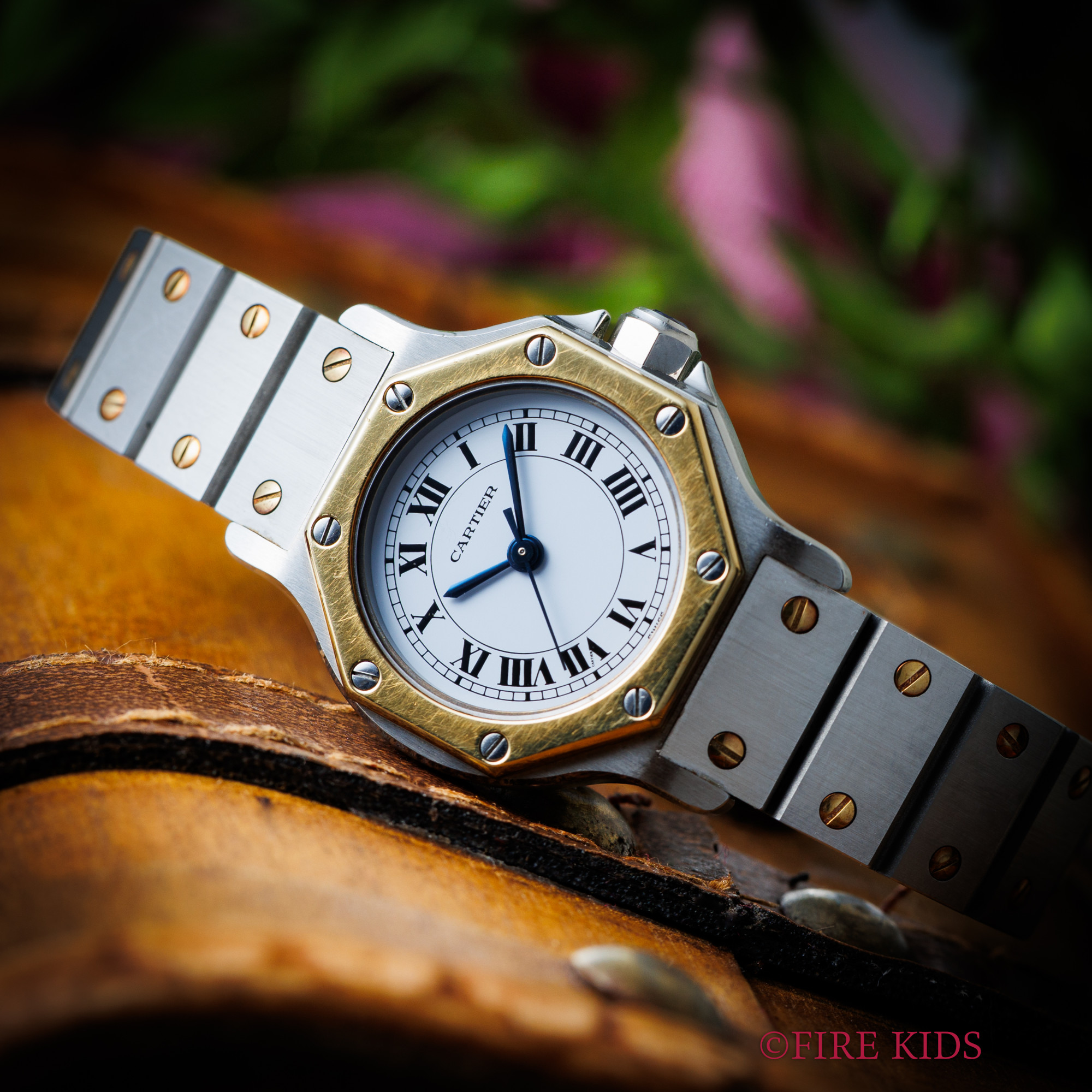 カルティエ CARTIER サントスオクタゴンSM 1980年代製 コンビ 自動巻き 純正シングルブレスレット
