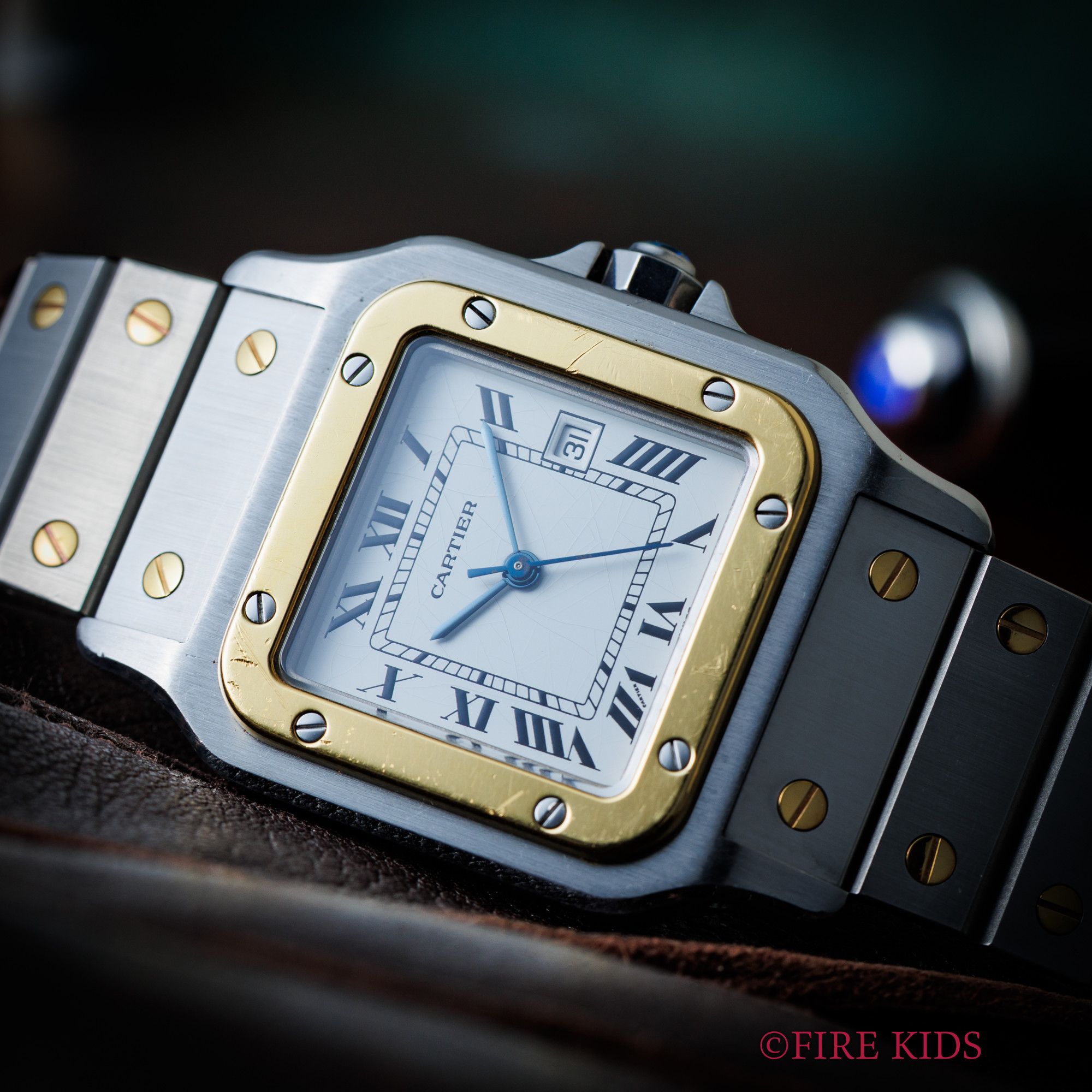 カルティエ CARTIER サントスLMコンビ 1980年代製 自動巻き 純正シングルブレスレット