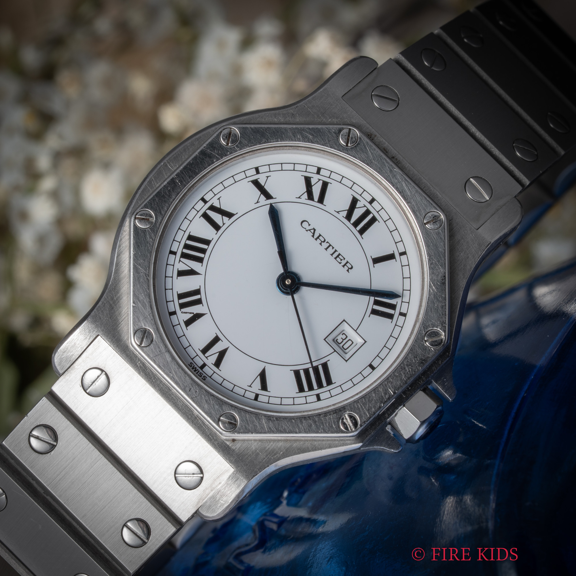カルティエ CARTIER サントス オクタゴンLM 1980年代製 Ref.2965 自動巻 ステンレスケース 純正ブレス