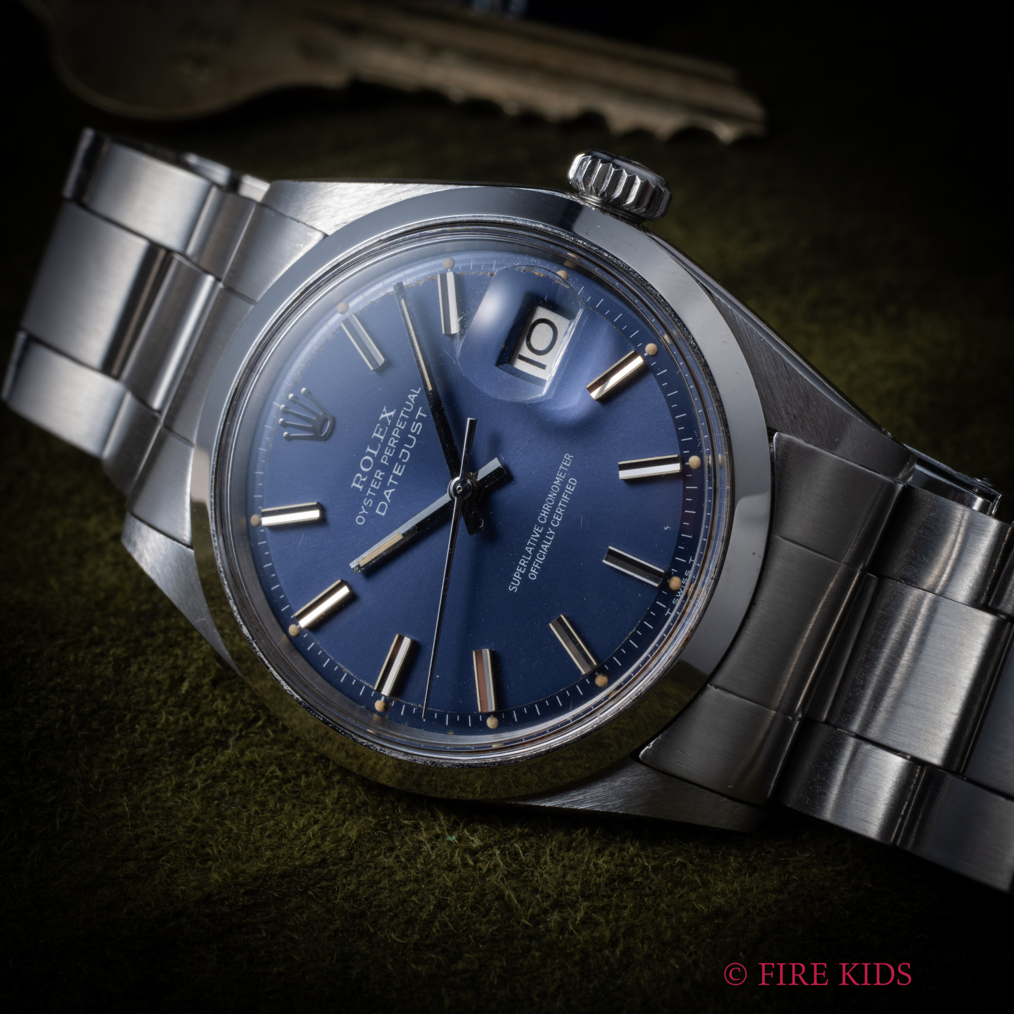 ロレックス ROLEX デイトジャスト 1971年製 ブルーダイヤル Ref.1600 スムースベゼル 自動巻きクロノメーター Cal.1570 ハック機能付き 純正巻きブレスレット