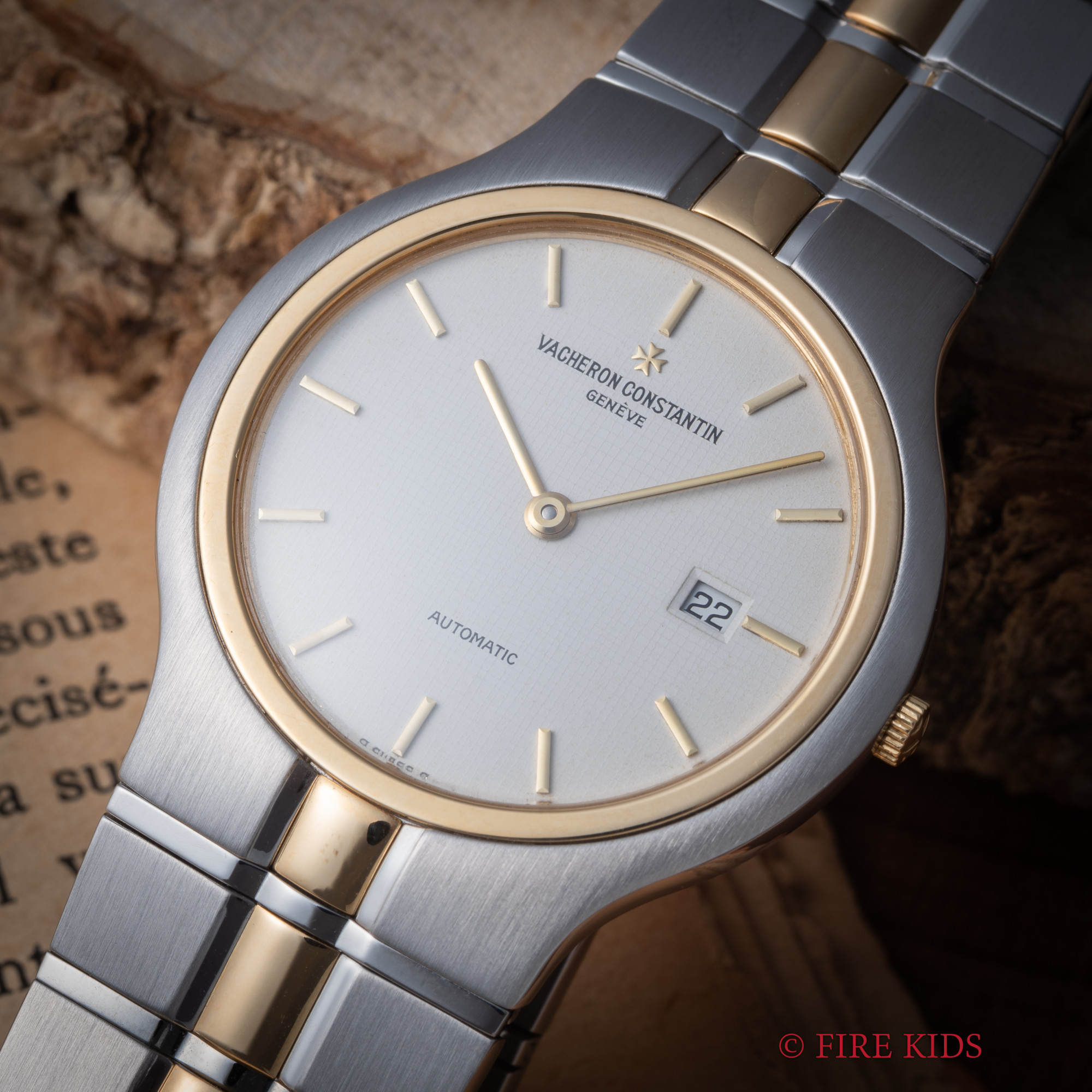 ヴァシュロン コンスタンタン VACHERON CONSTANTIN フィディアス 18KYGコンビ Ref.48010/1 ワッフル文字盤 自動巻き シグマダイヤル