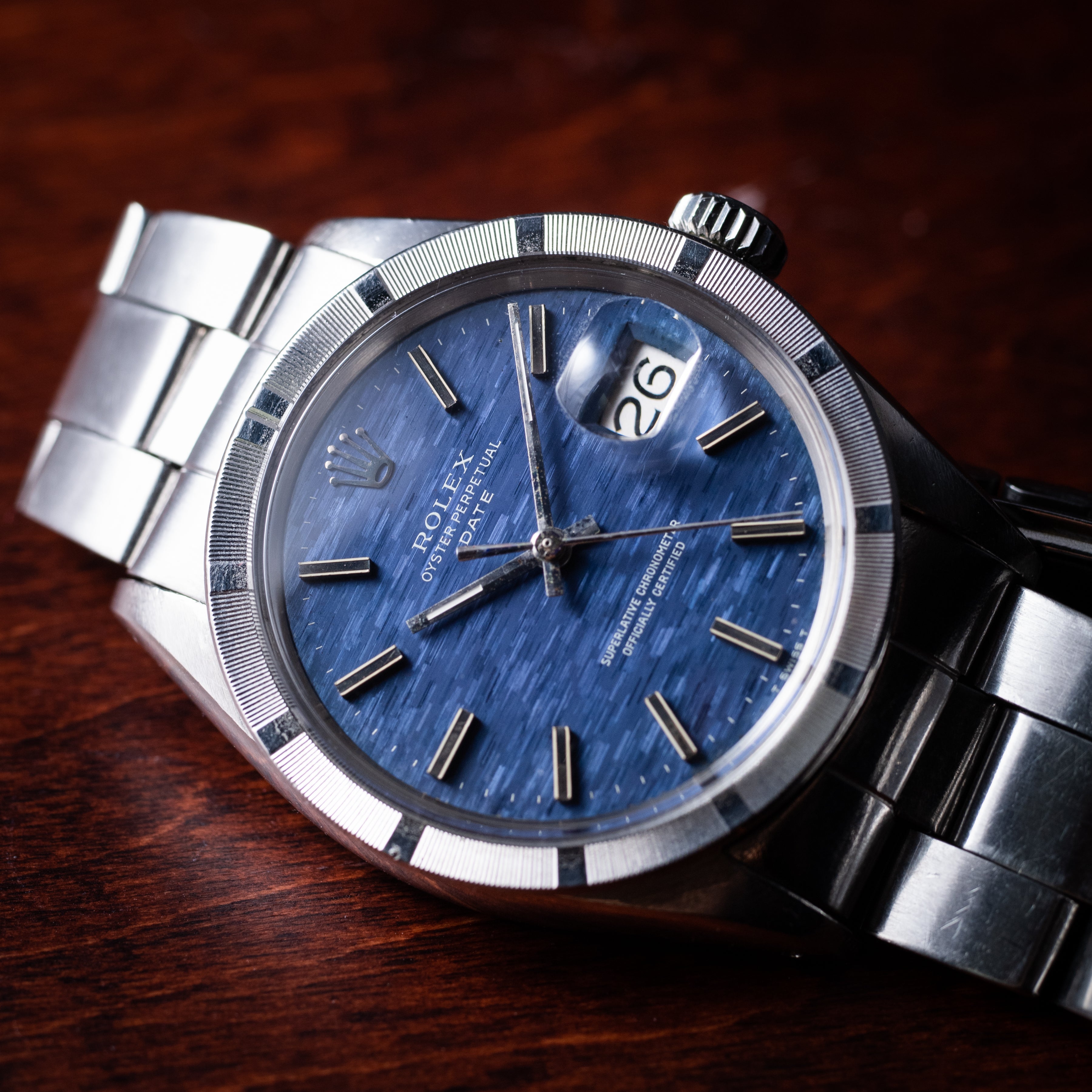 ロレックス 1970年製/昭和45年製 オイスターパーペチュアルデイト Ref.1501 ブルーブリックダイヤル