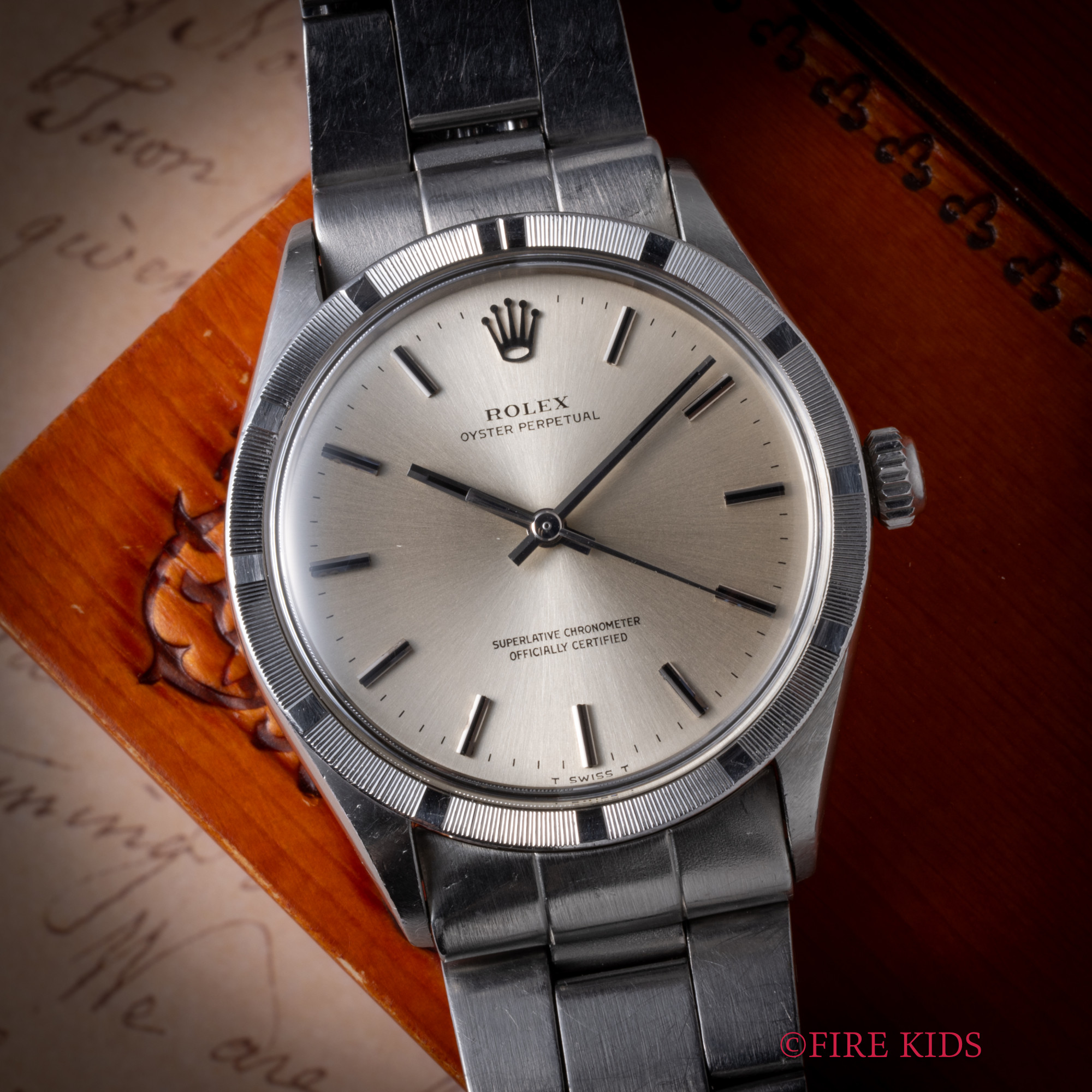ロレックス ROLEX オイスターパーペチュアル 1972年製 Ref.1007 エンジンターンド Cal.1570 自動巻きノンデイト 純正巻きブレス