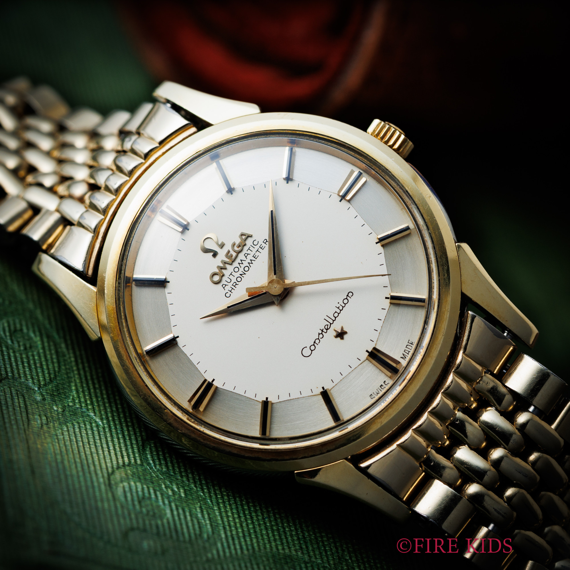 オメガ OMEGA コンステレーション 12角 トップゴールド 1960年製 Ref.1431 11SC 自動巻き Cal.551 純正ライスブレスレット