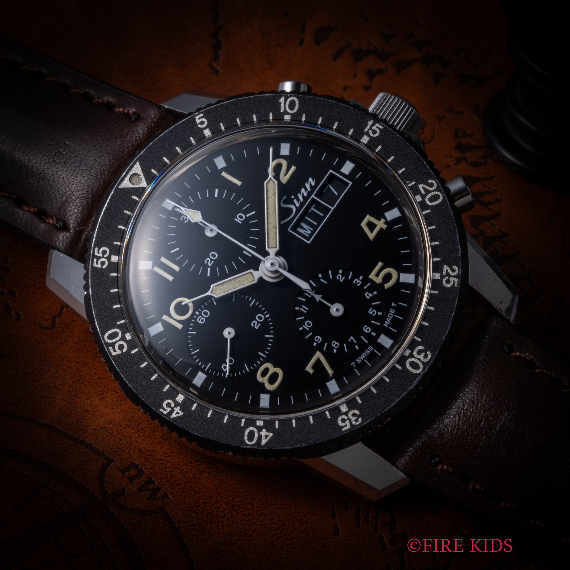 ジン SINN パイロットクロノグラフ 1990年代 トリチウム夜光 Cal.7760 手巻き 純正尾錠