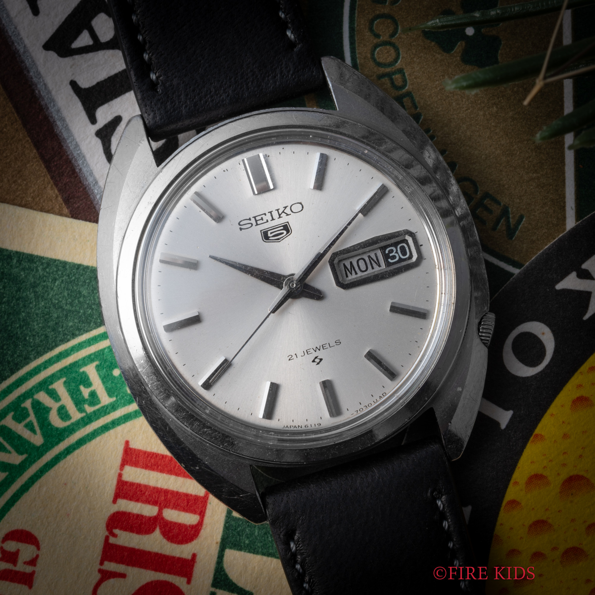セイコー SEIKO セイコー5 1967年製  Ref.6119-7030 自動巻き Cal.6119A デイデイト シルバーダイヤル