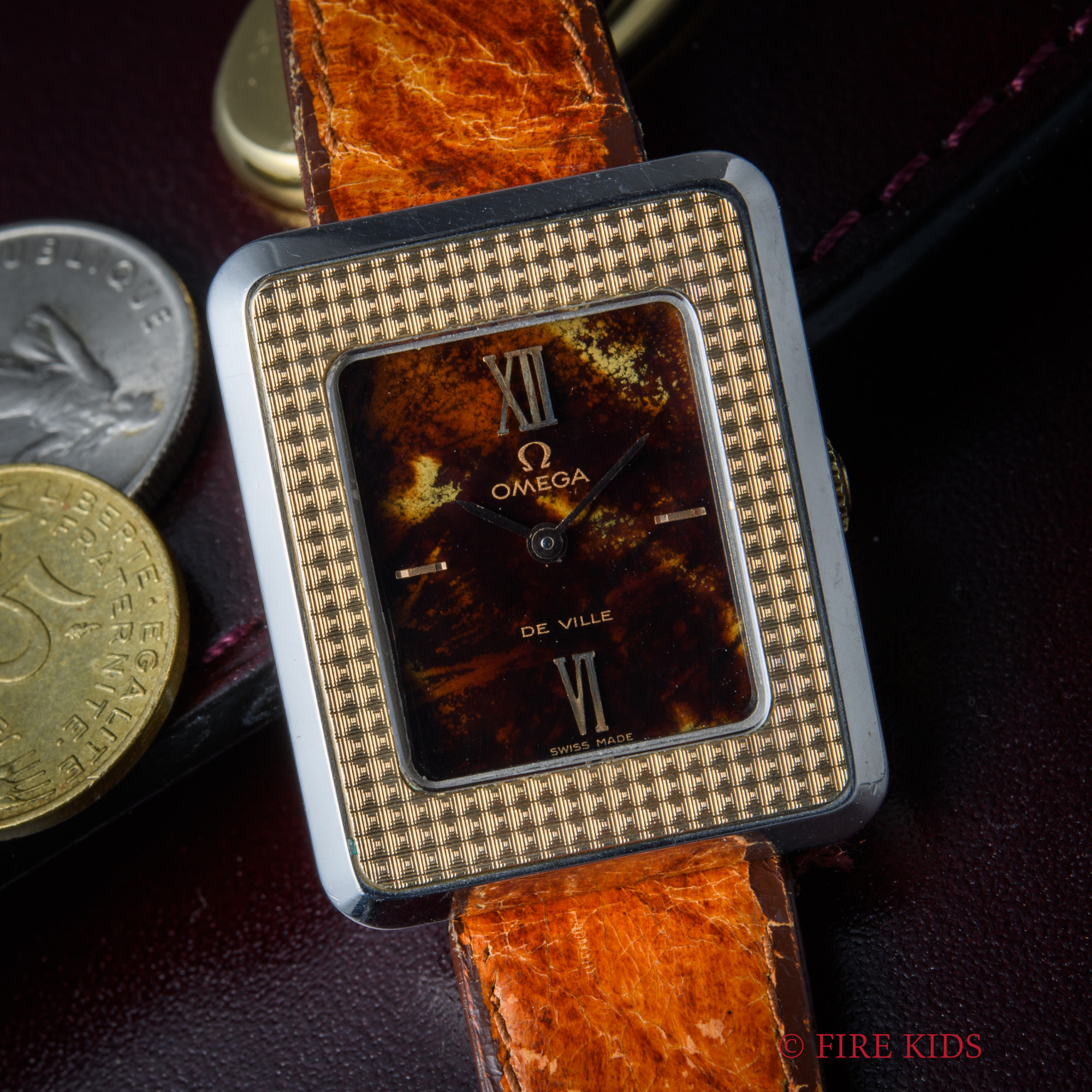 オメガ OMEGA デヴィル 1971年製 Ref.511.0521 スクエア 手巻 純正尾錠、革ベルト、タグ付未使用品